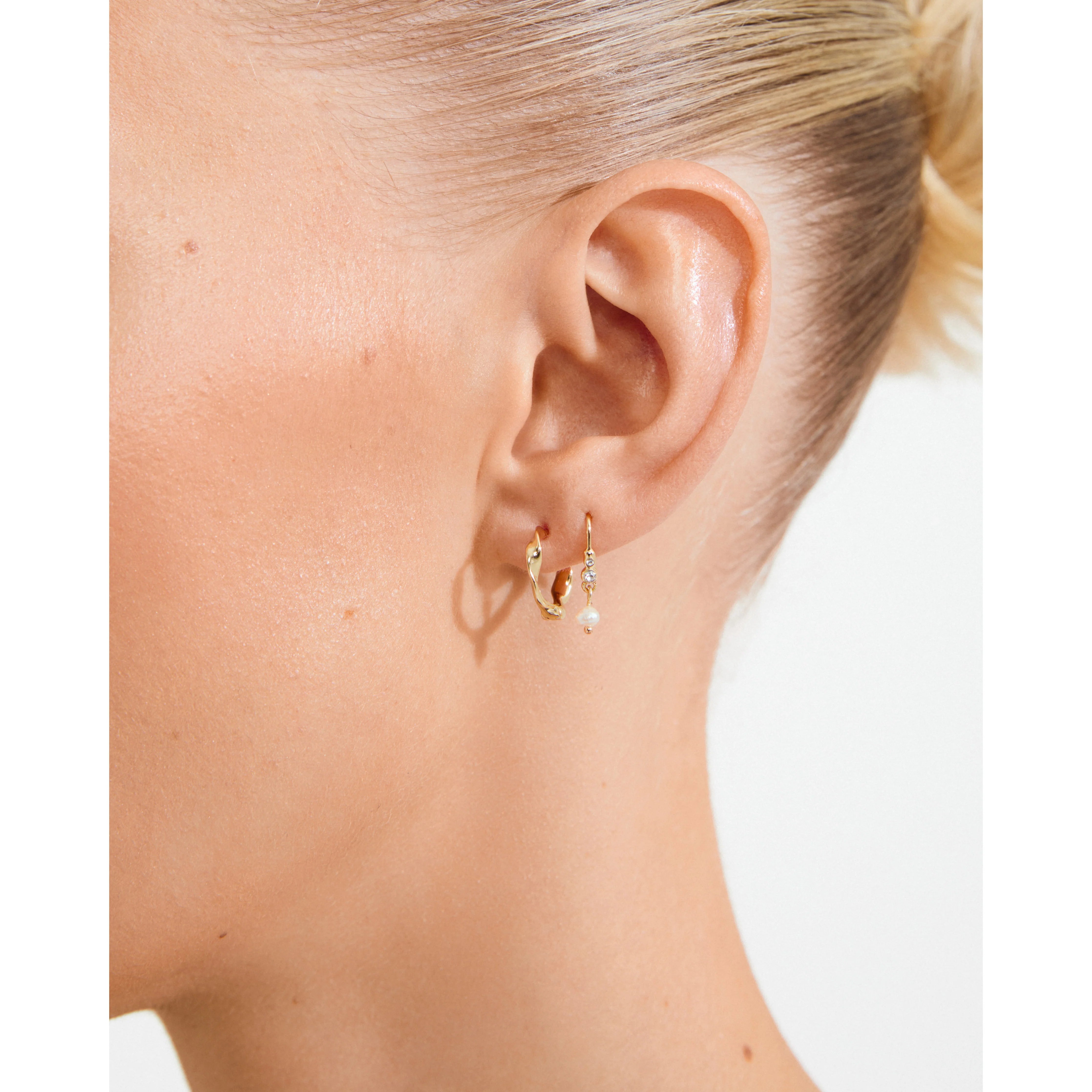 Pilgrim Morin Earrings 2 in 1 Set - Gold