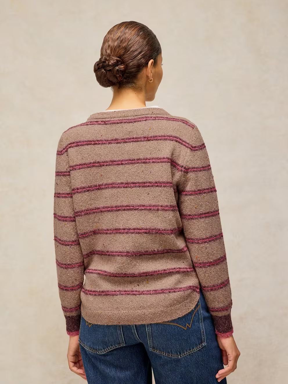 White Stuff Talia Stripe Jumper - Natural Multi