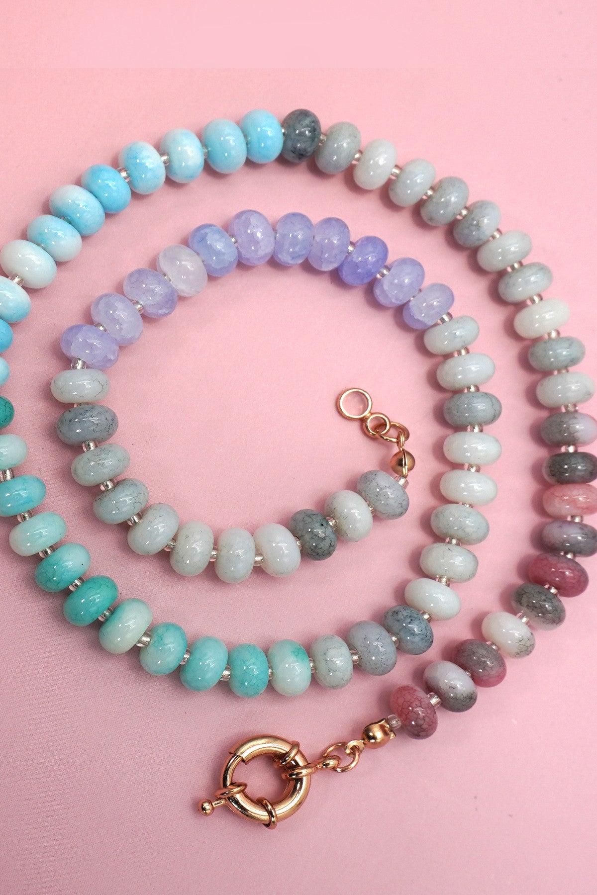 Natural Stone Glass Mixed Necklace