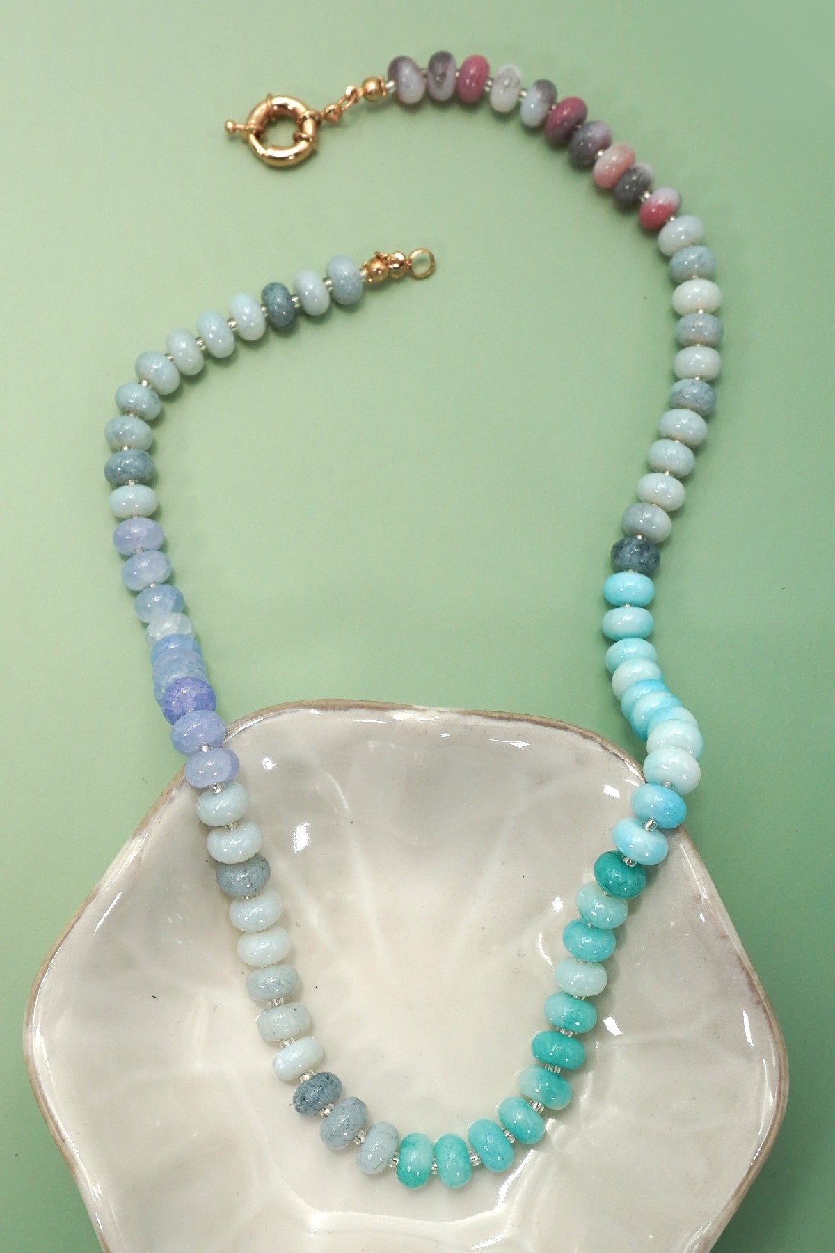 Natural Stone Glass Mixed Necklace