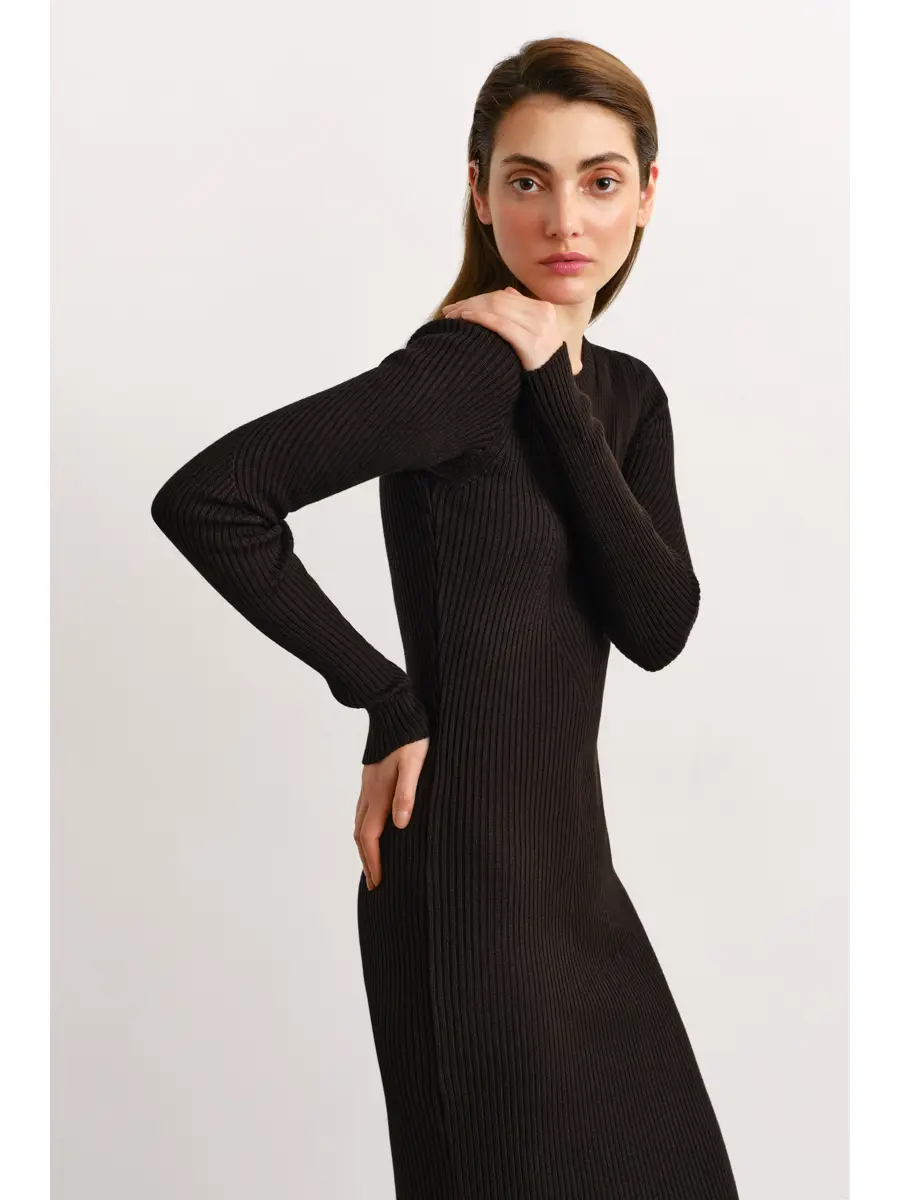Nenya Geometric Knit Midi Dress - Black Clothing - Dresses + Jumpsuits - Dresses - Long Dresses by Nenya | Grace the Boutique