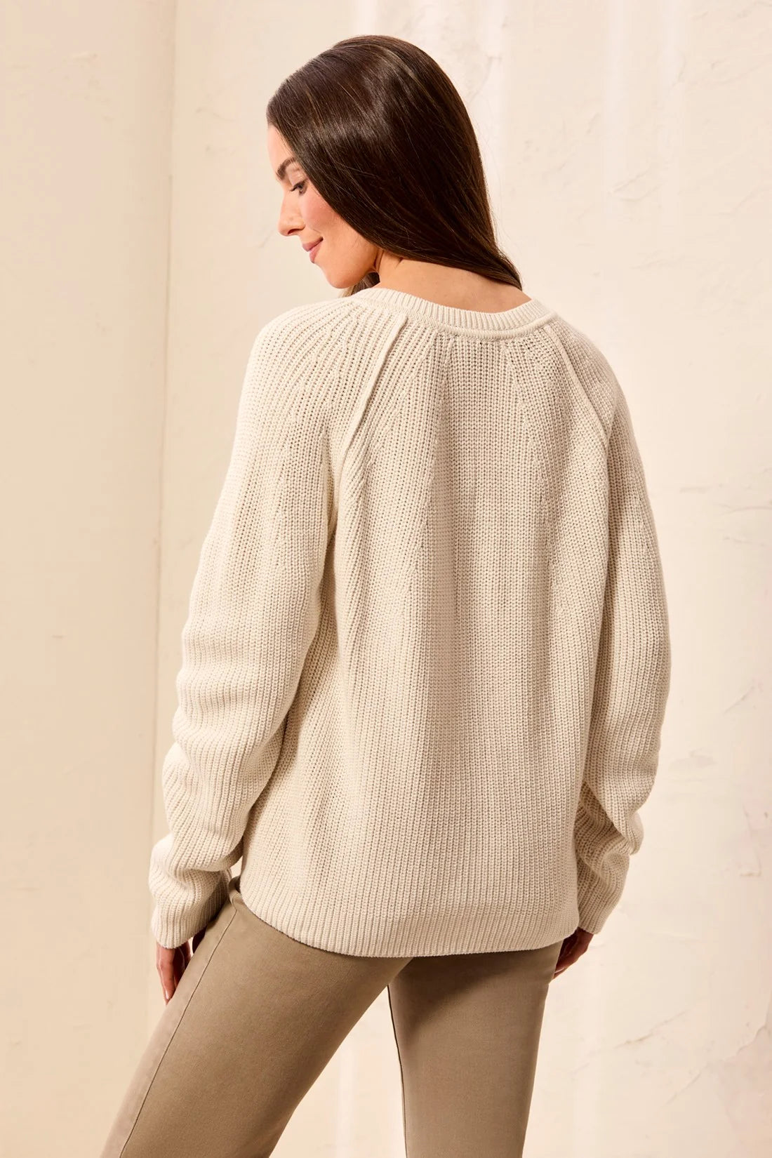Tribal V Neck Cardi - Oatmeal