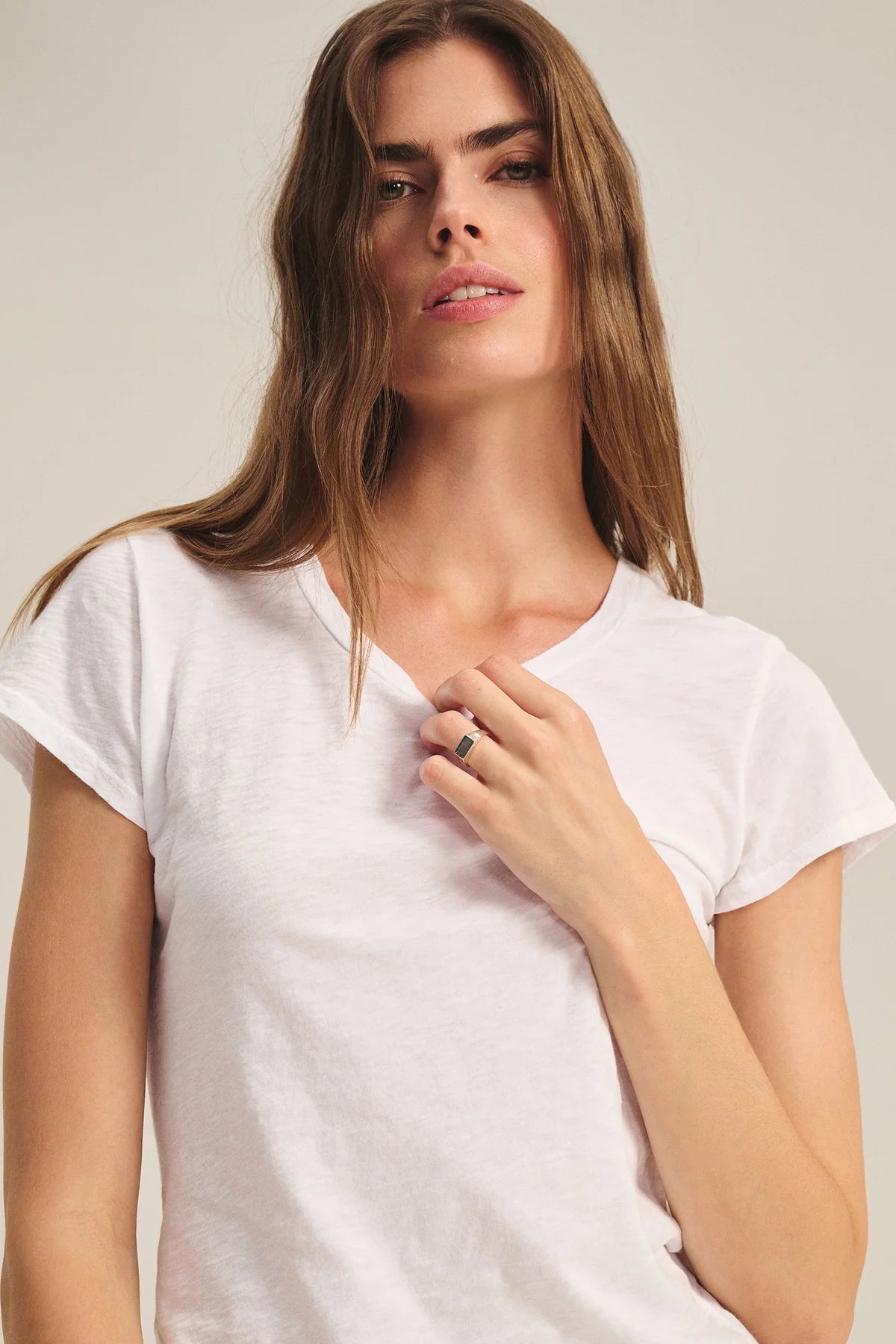 Velvet Odelia Tee - White