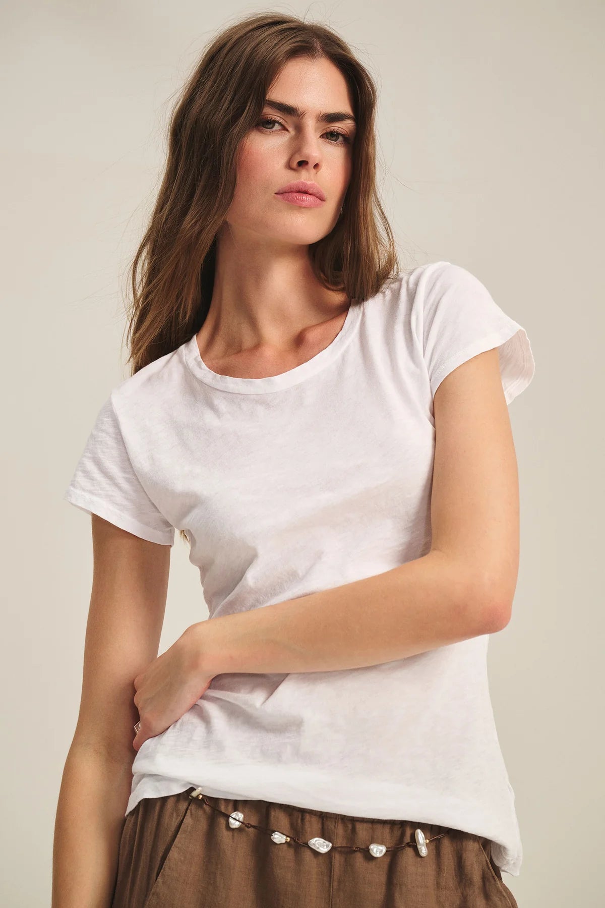 Velvet Odelia Tee - White