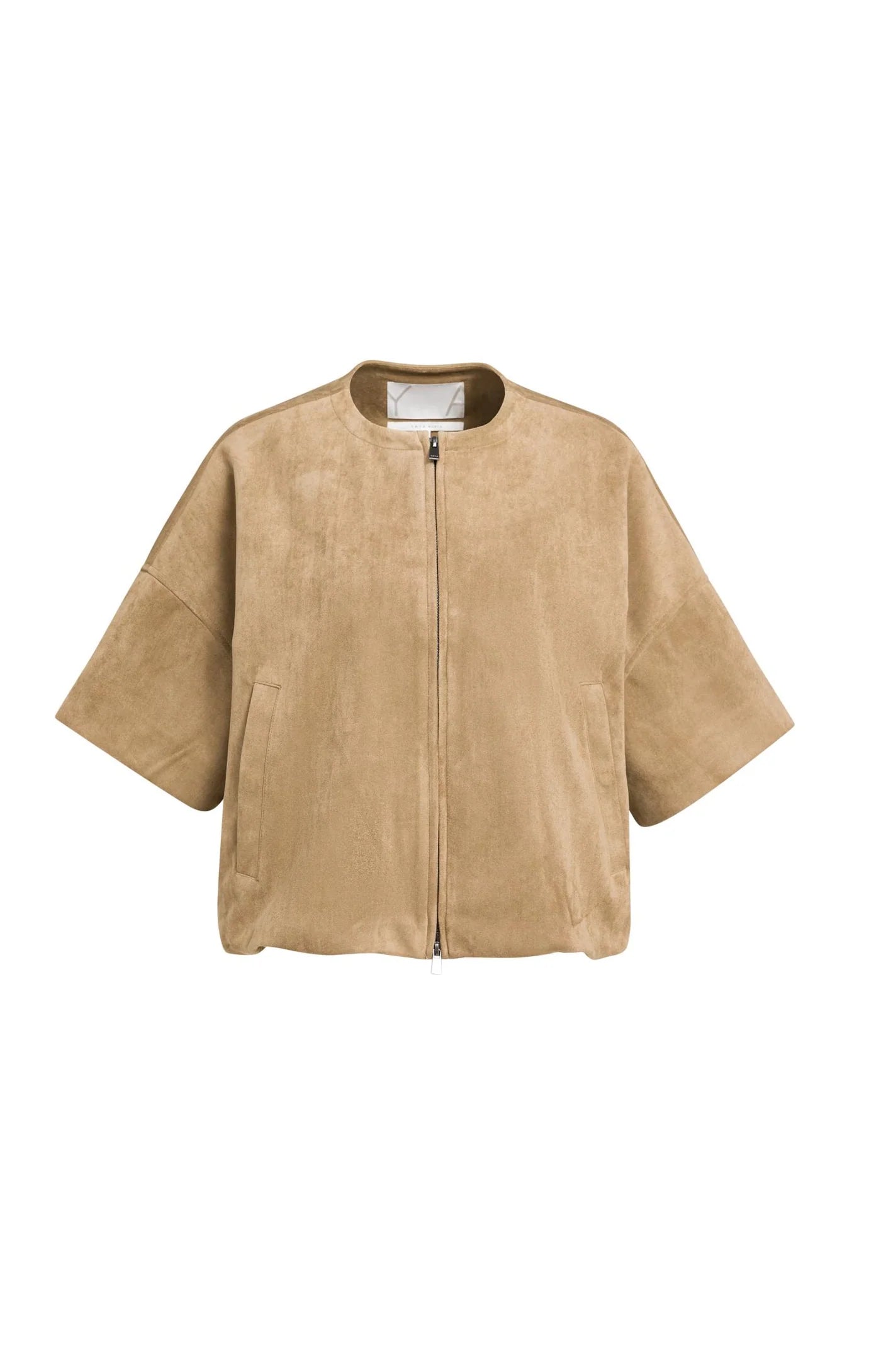 Yaya Suedine Balloon Hem Jacket - Otter Brown