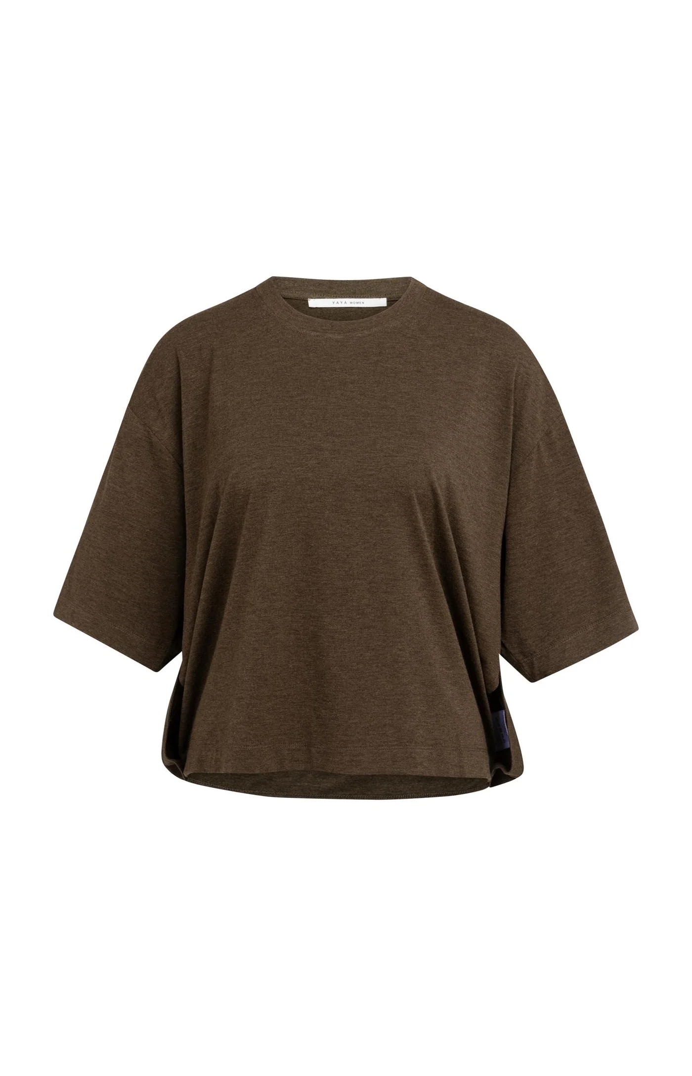 Yaya Oversized Jersey Tee - Slate Brown