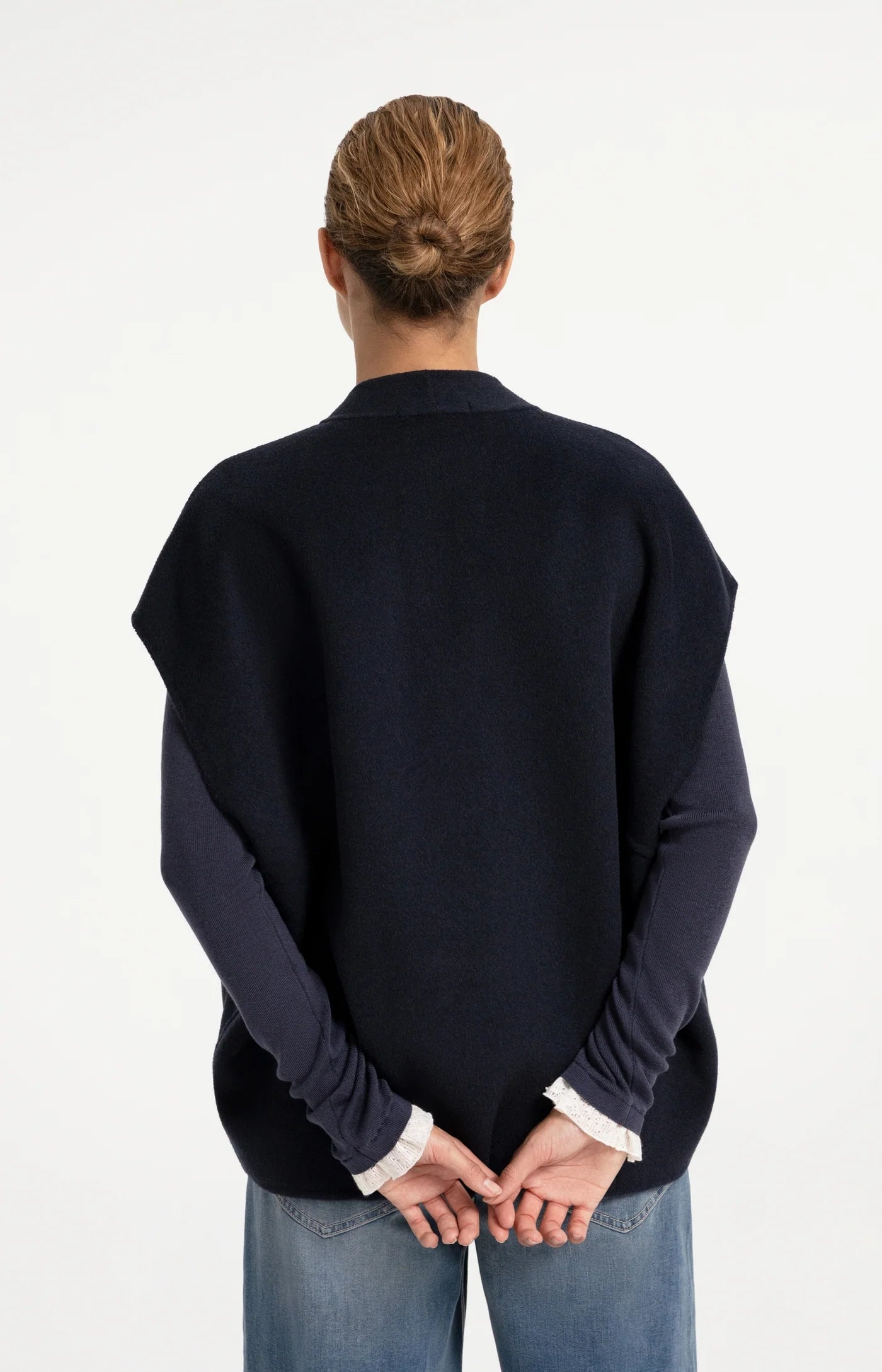 Yaya Oversize Vest - Navy