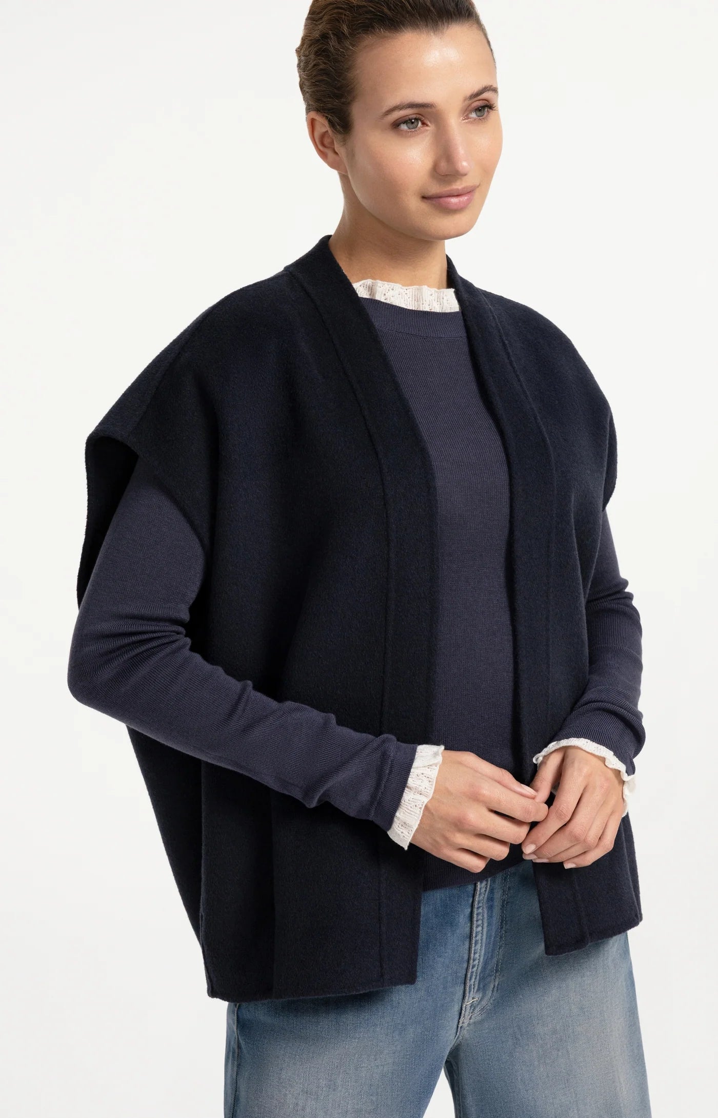 Yaya Oversize Vest - Navy