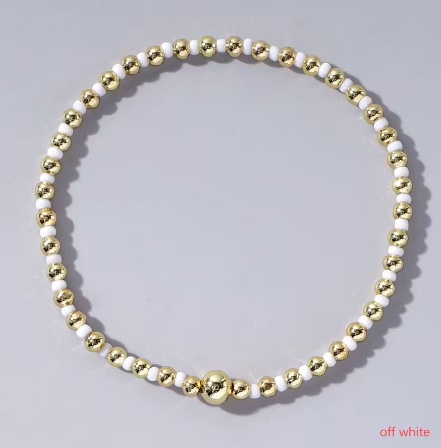 Boho Beaded Bracelet - Off-White