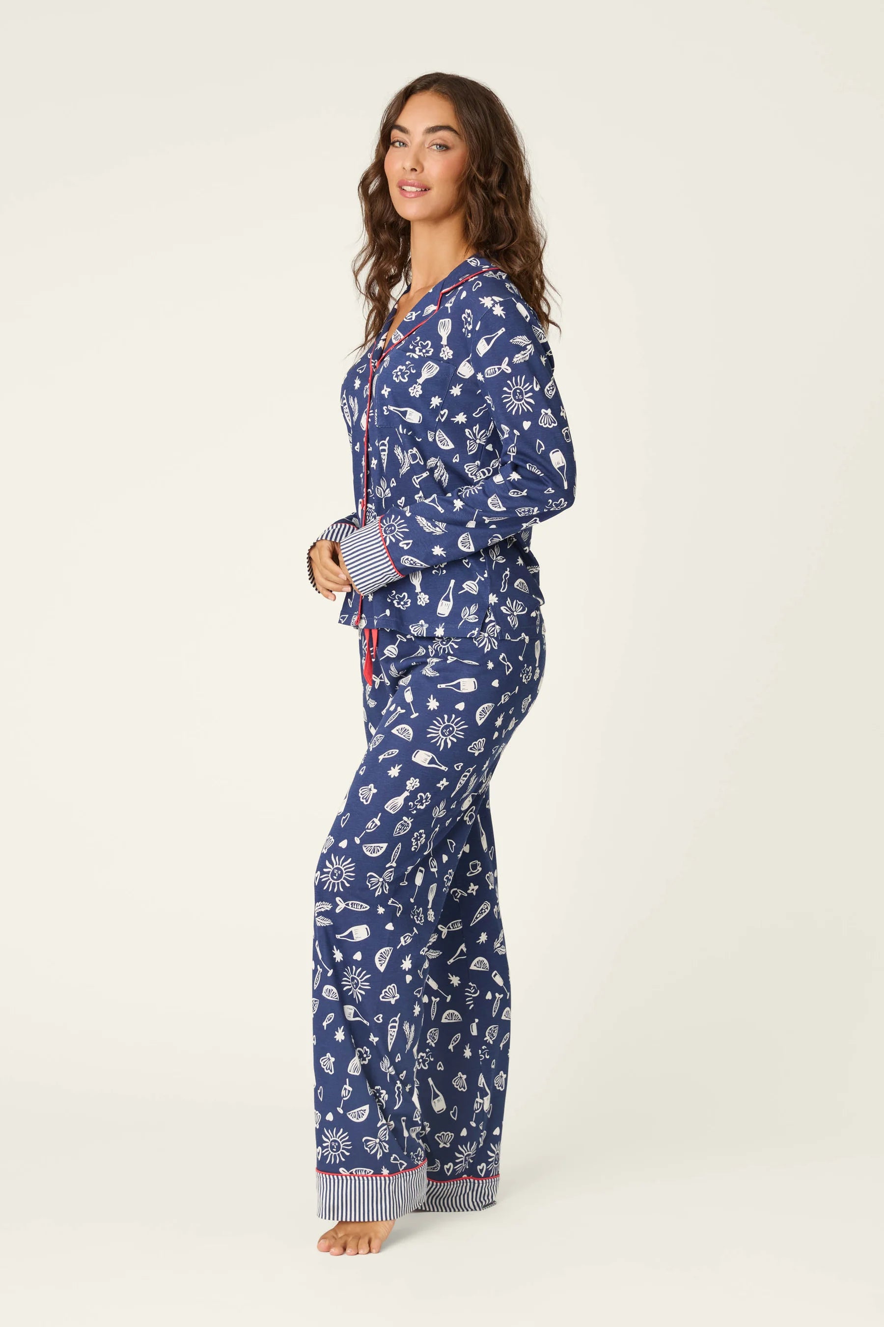 PJ Salvage Playful Prints PJ Set - Dark Navy