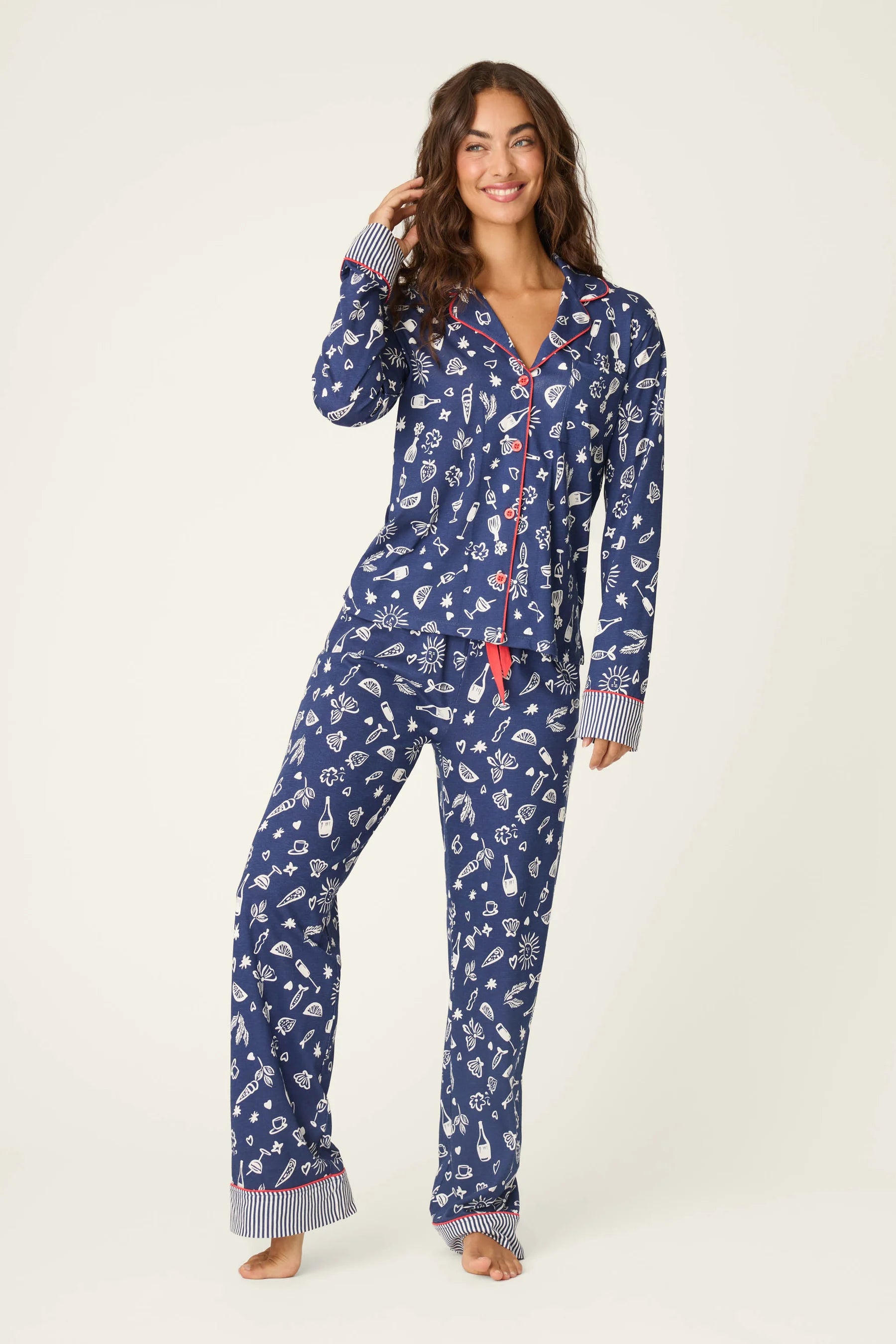 PJ Salvage Playful Prints PJ Set - Dark Navy