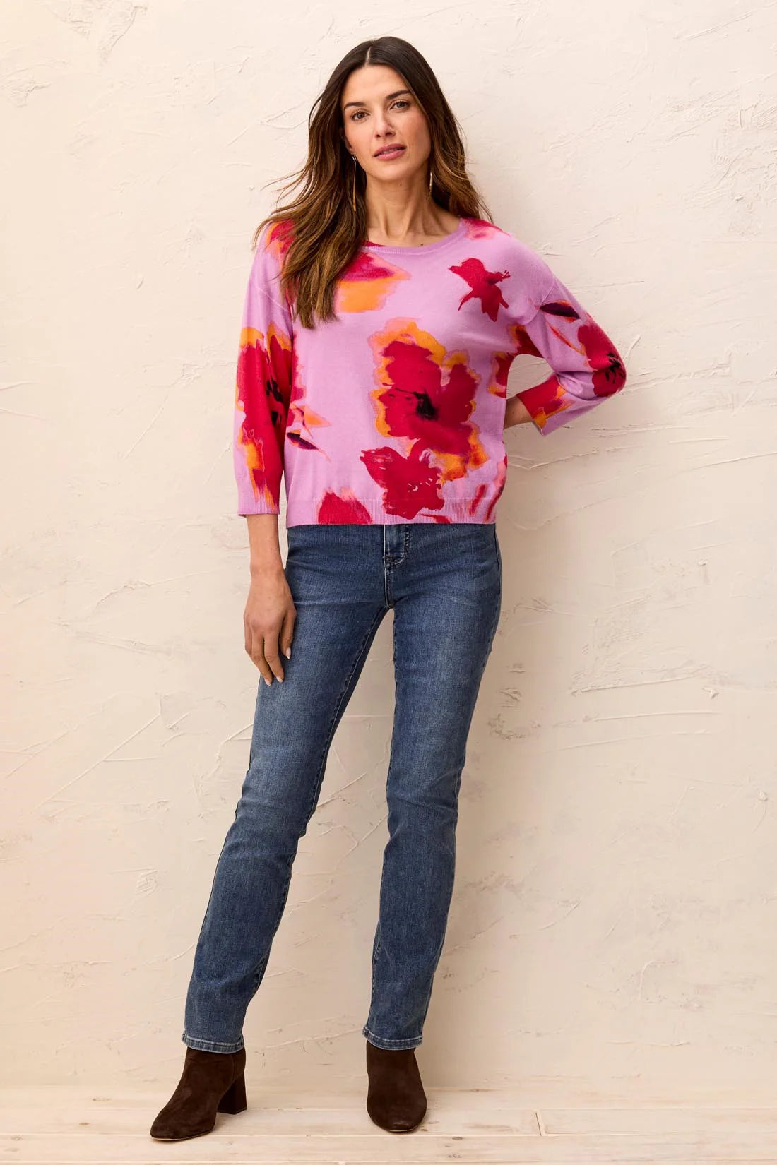 Tribal Everleigh Printed Sweater - Pansy