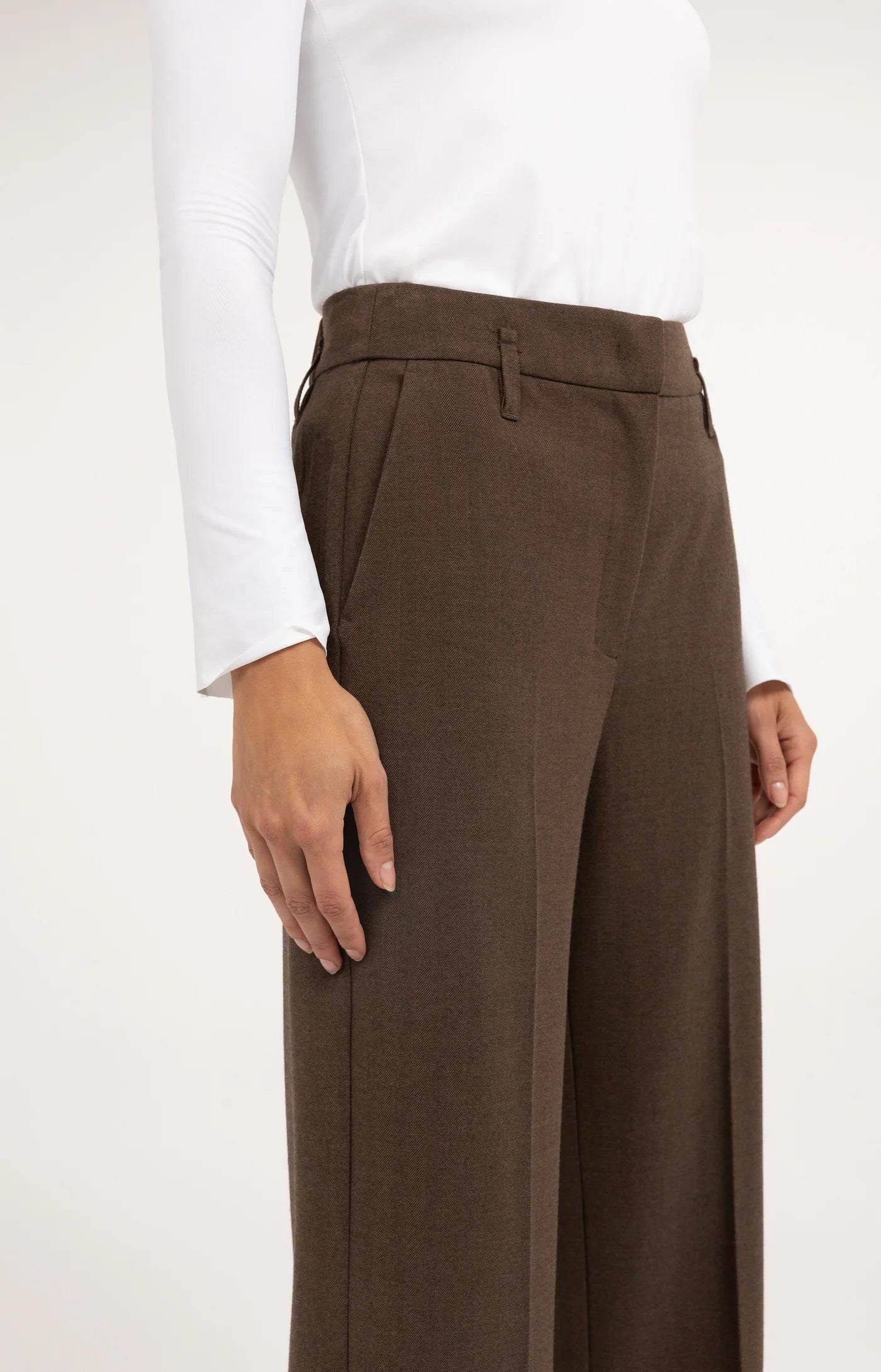 Yaya Straight Leg Dress Pant - Cocoa Brown Melange