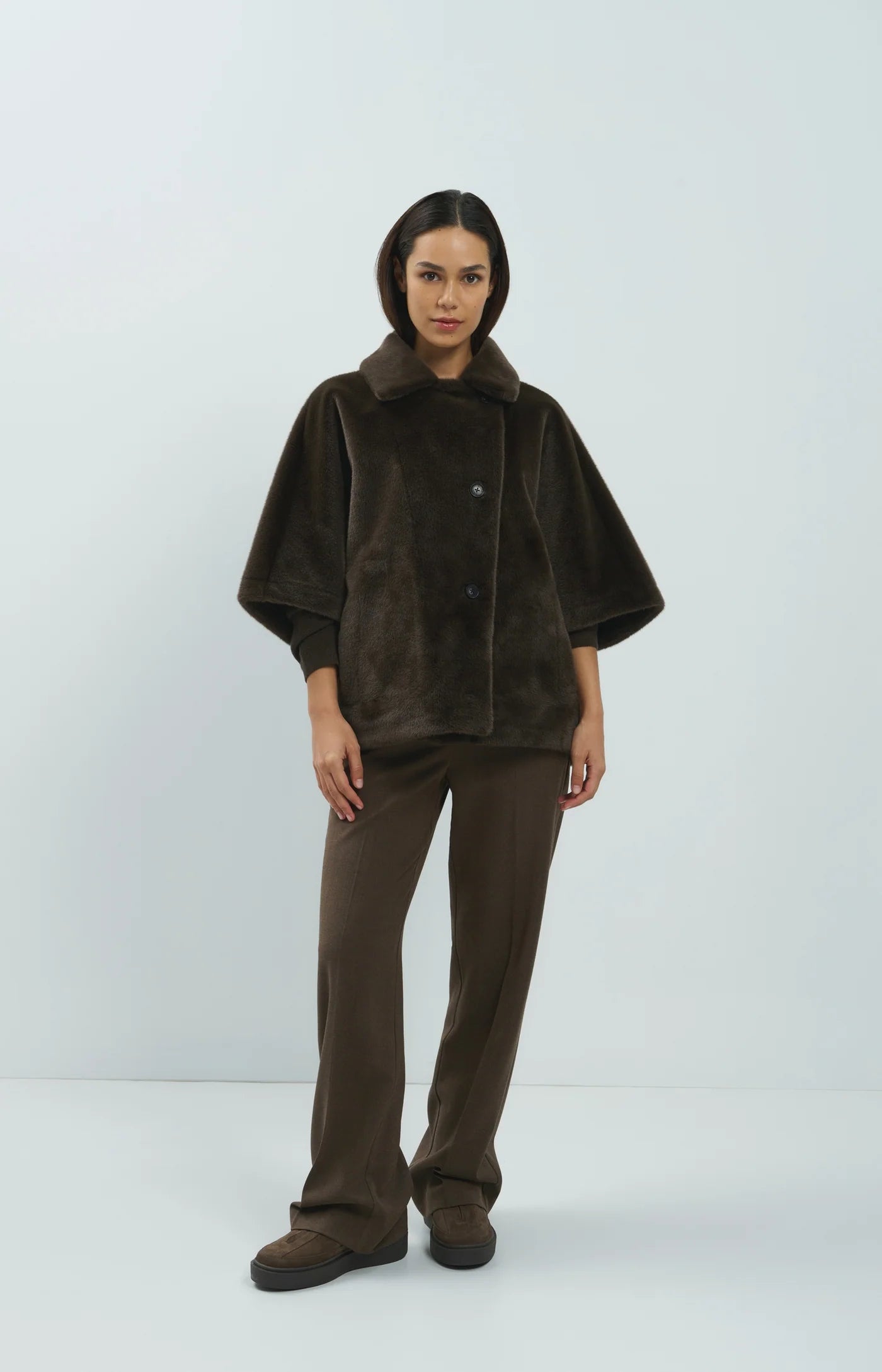 Yaya Straight Leg Dress Pant - Cocoa Brown Melange