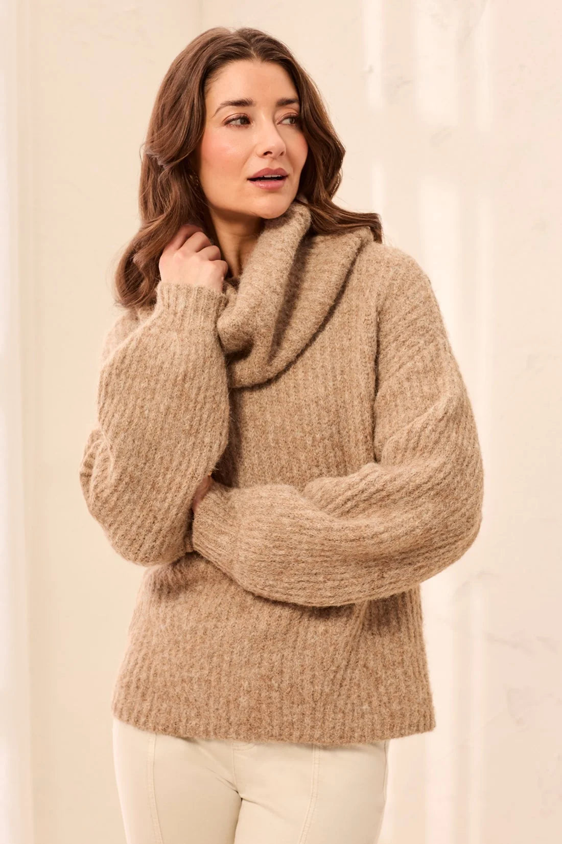 Tribal Funnel Neck Sweater - Pashmina