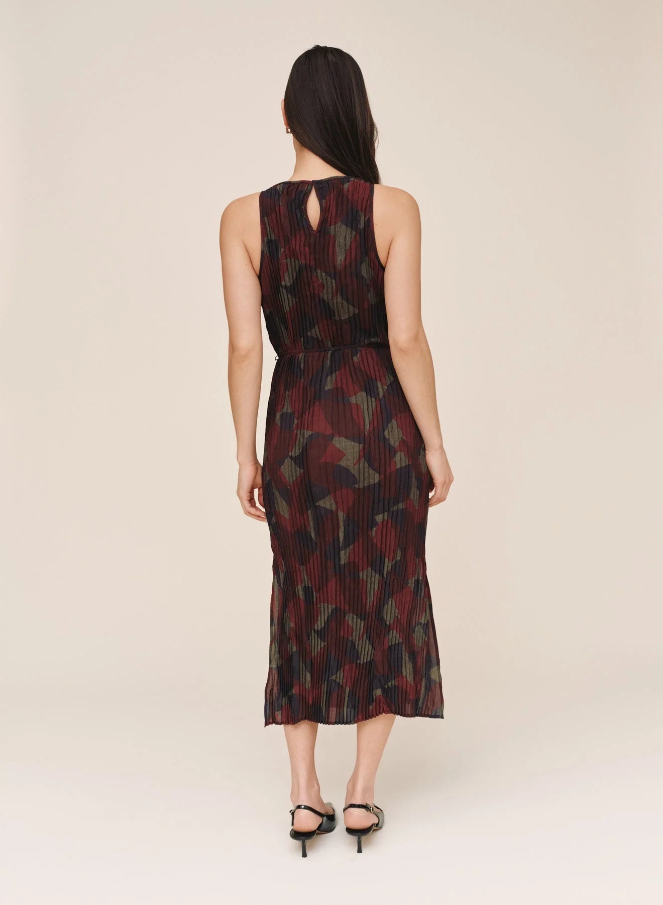Bella Dahl Pleated Midi Dress - Abstract Camo