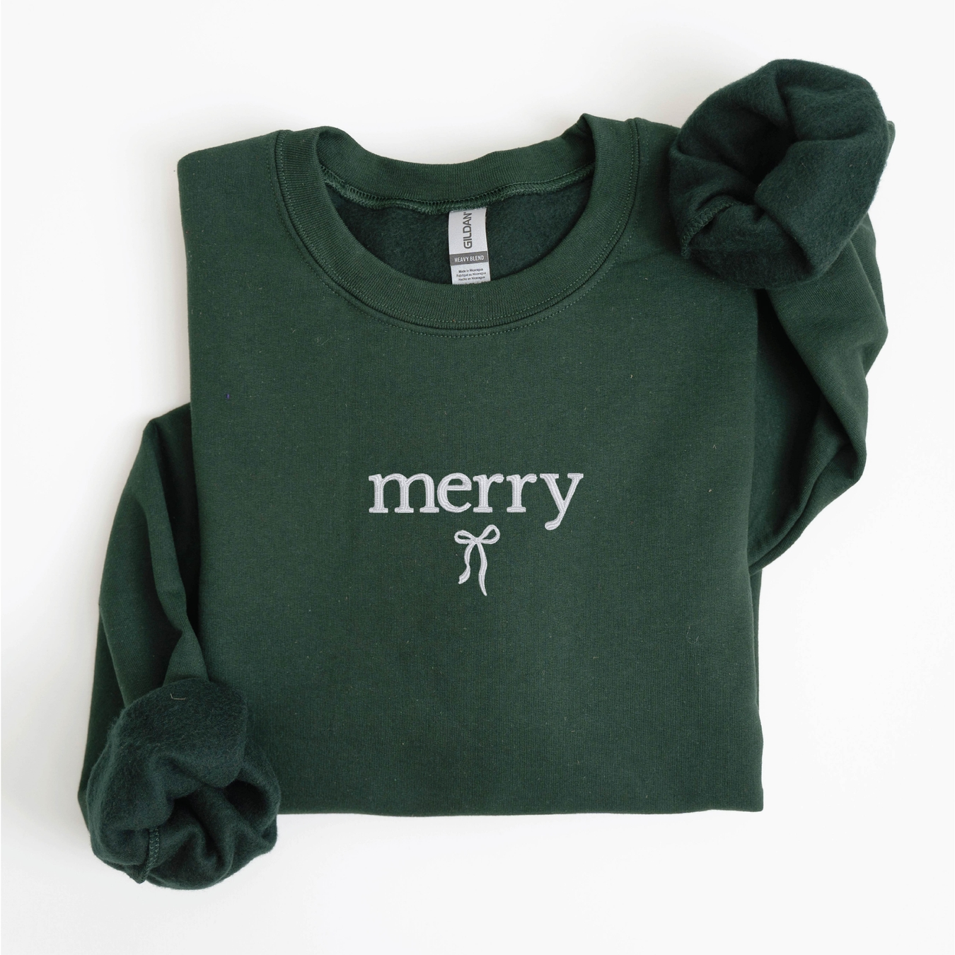 PETITRUE Merry Bow Sweater - Forest Green Clothing - Tops - Sweaters - Sweatshirts by P E T I T R U E | Grace the Boutique