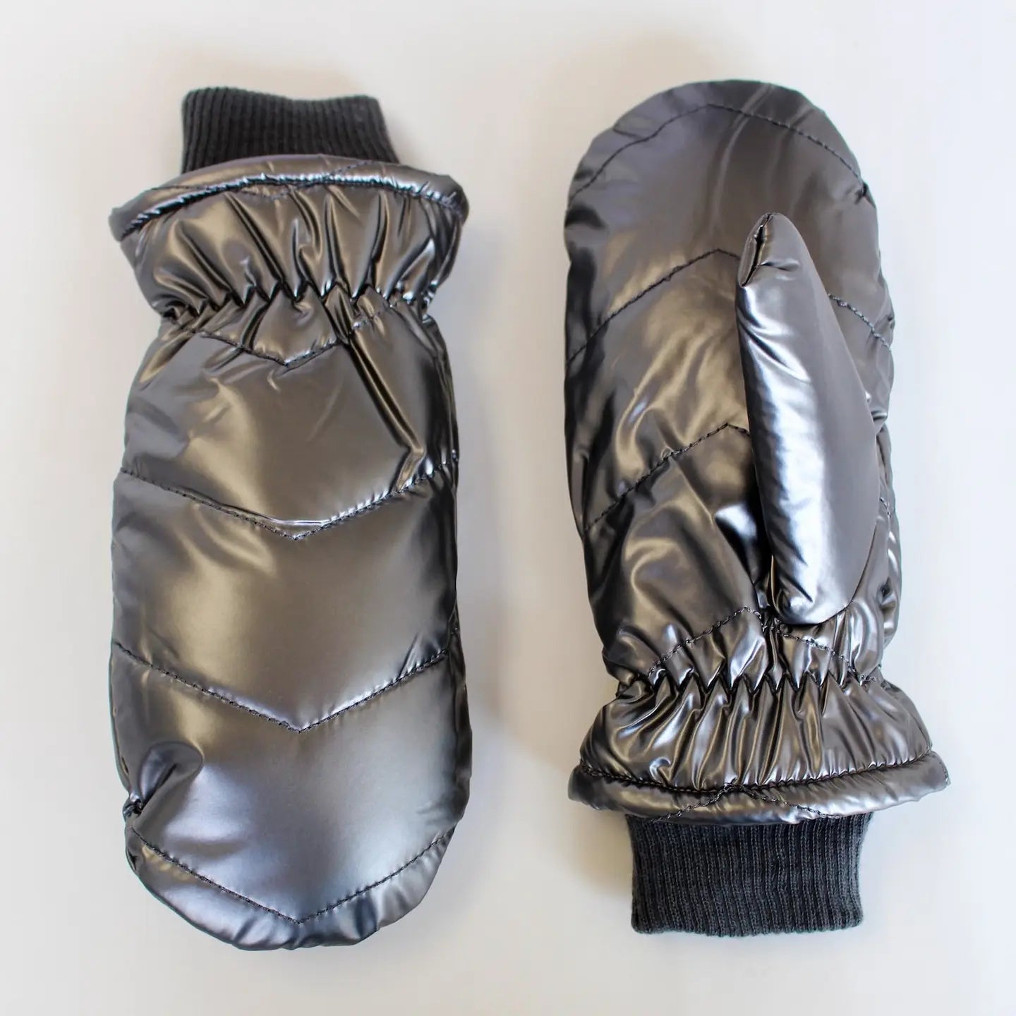 La-a SOLE Puffer Mittens - Pewter