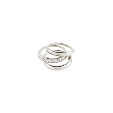 Pilgrim Bloom Recycled Ring 3-in-1 - Silver Accessories - Jewelry by Pilgrim | Grace the Boutique