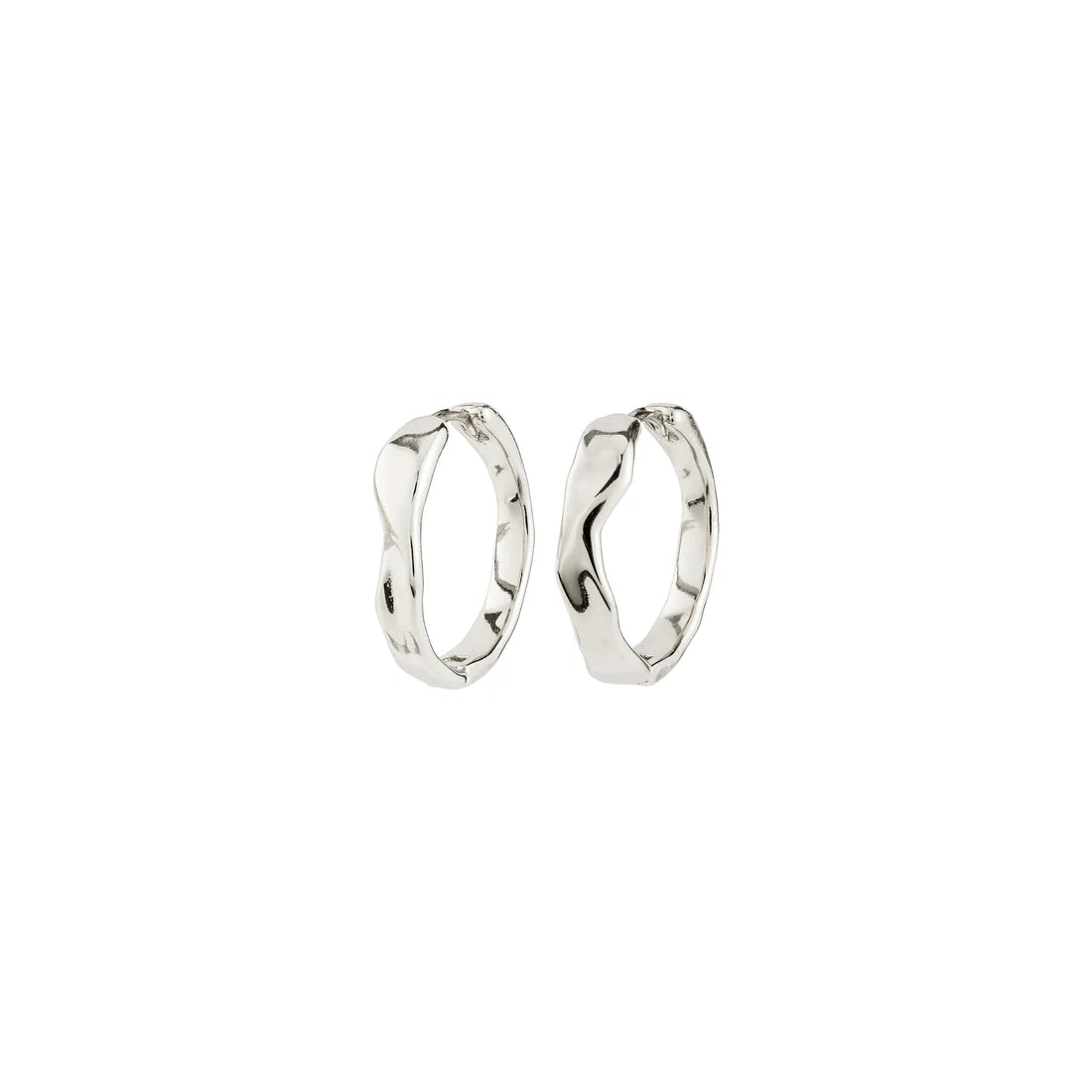 Pilgrim Ember Small Hoops - Silver