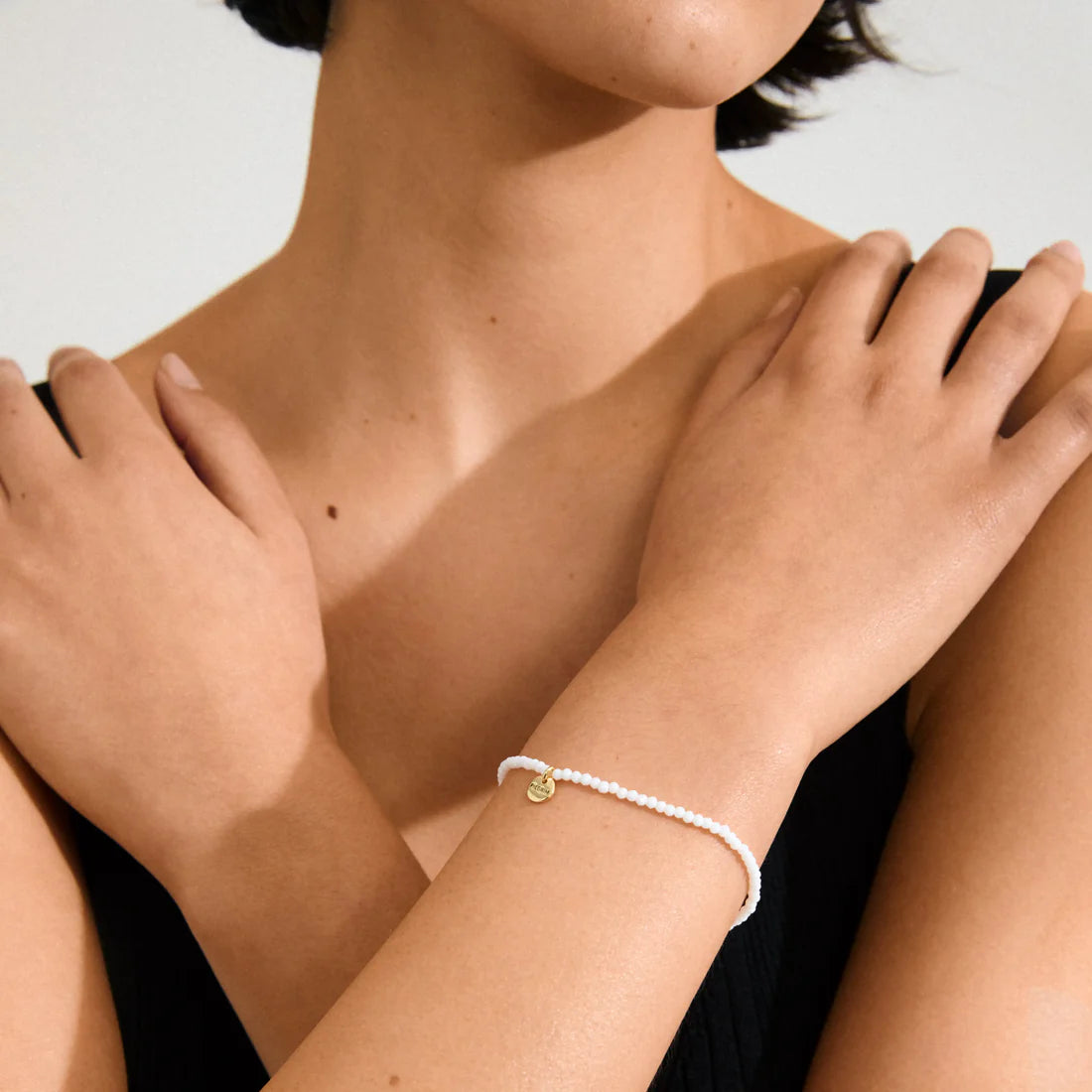 Pilgrim Indie Bracelet - White/Gold