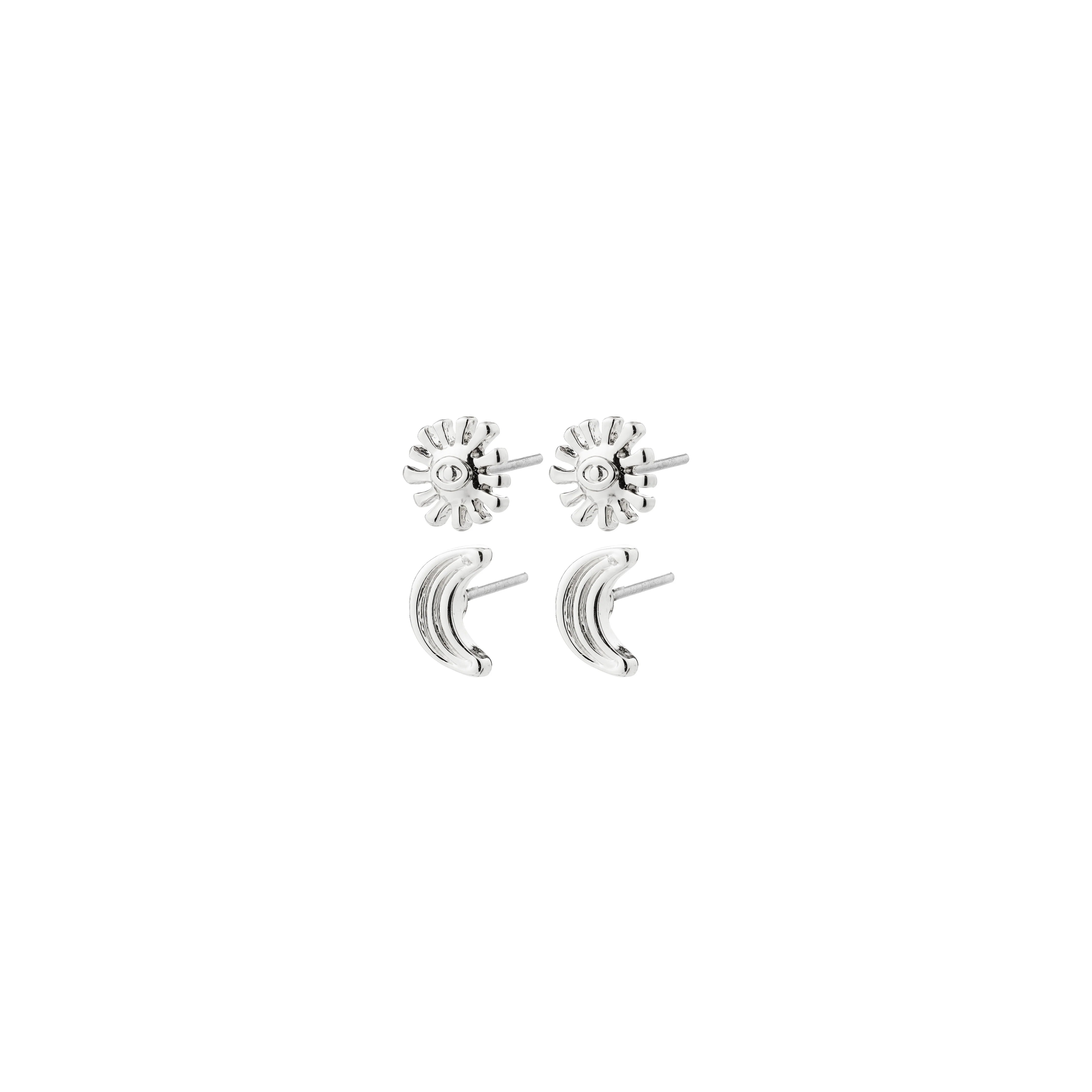 Pilgrim Misha Earrings 2 in 1 Set - Silver