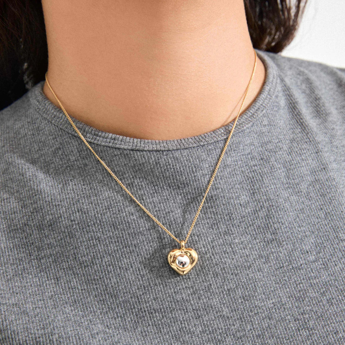 Pilgrim Nova Heart Necklace - Gold