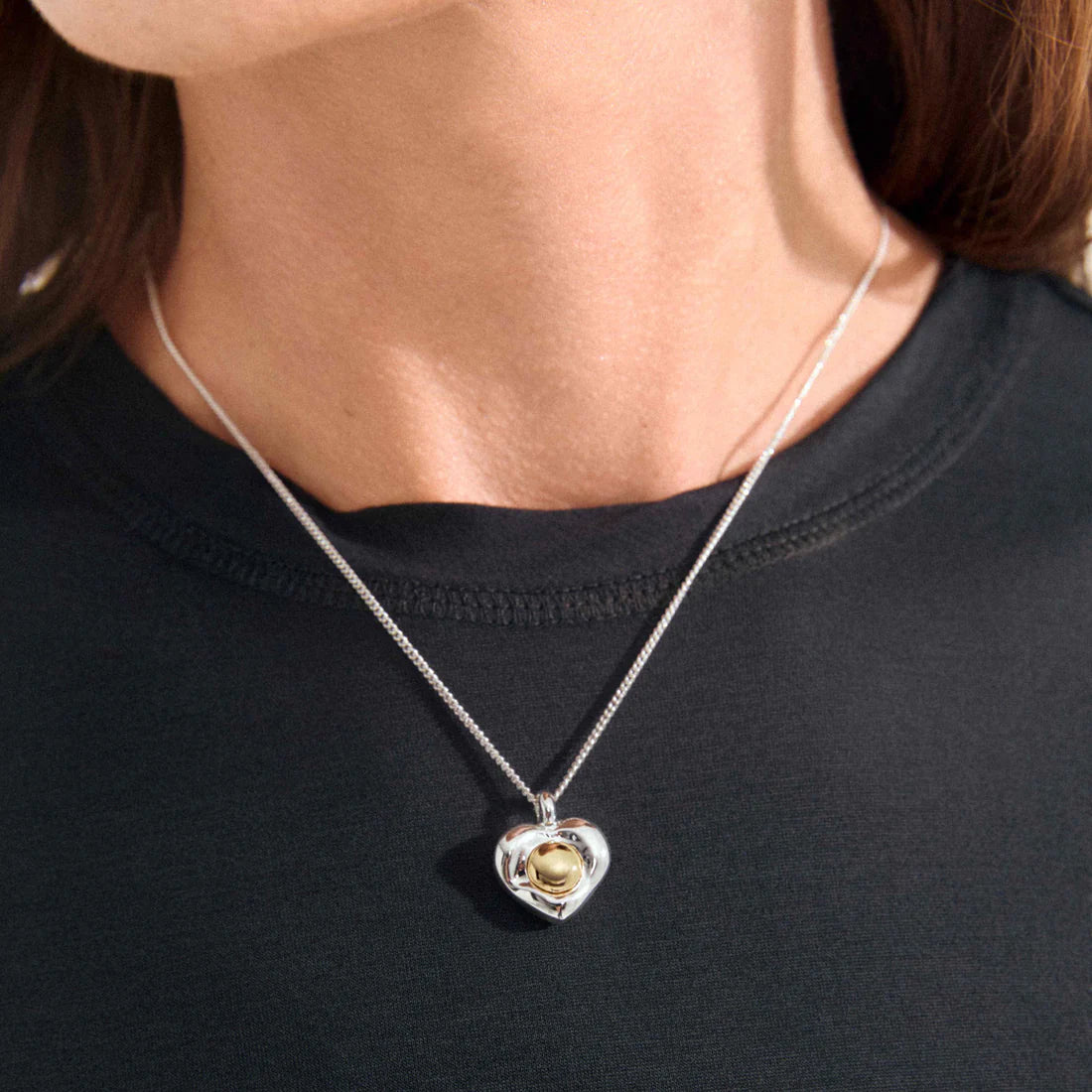 Pilgrim Nova Heart Necklace - Silver