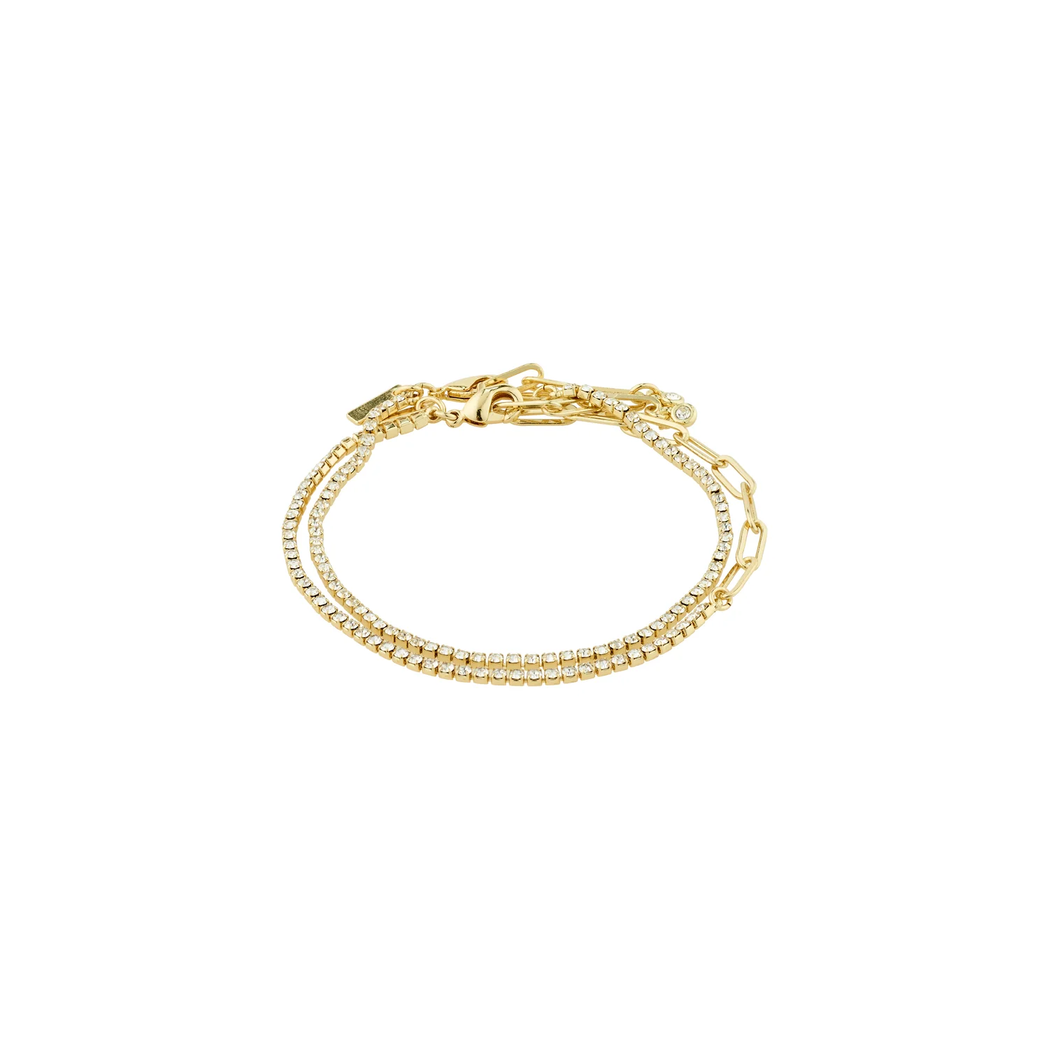 Pilgrim Rowan Crystal 2-in-1 Bracelet - Gold Accessories - Jewelry - Bracelets by Pilgrim | Grace the Boutique