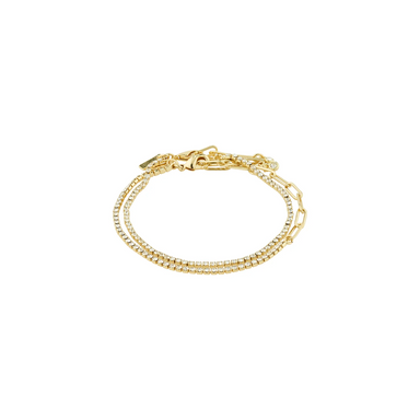 Pilgrim Rowan Crystal 2-in-1 Bracelet - Gold Accessories - Jewelry - Bracelets by Pilgrim | Grace the Boutique