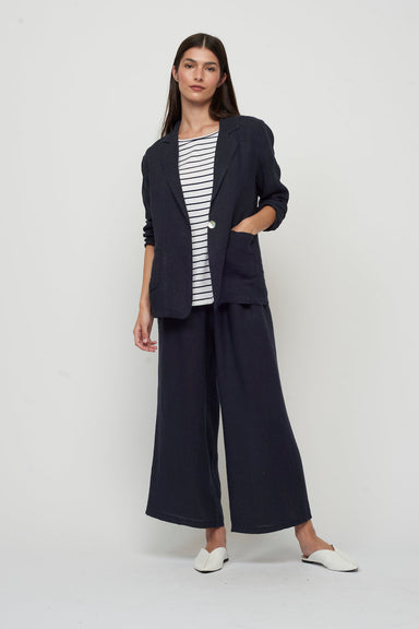 Pistache Linen Blazer - Navy Clothing - Outerwear - Jackets by Pistache | Grace the Boutique