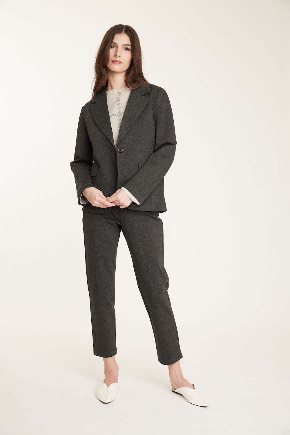 Pistache Milano Ponte Blazer - Grey Clothing - Outerwear - Jackets by Pistache | Grace the Boutique