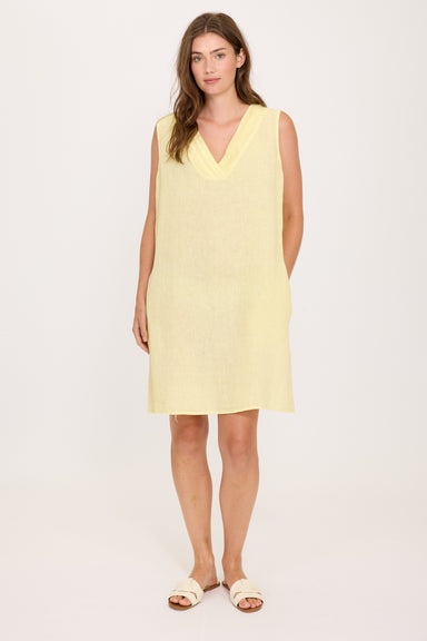 pistache linen dress PISTACHE | Linen Sleeveless Button Dresses - Military Green