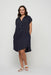 Pistache Ruched Shoulder Linen Dress - Navy Clothing - Dresses + Jumpsuits - Dresses - Short Dresses by Pistache | Grace the Boutique