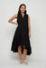 Pistache Ruffle High-Low Linen Dress - Black Clothing - Dresses + Jumpsuits - Dresses - Long Dresses by Pistache | Grace the Boutique