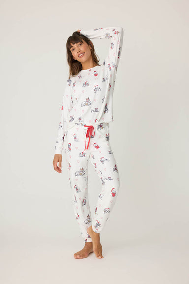 PJ Salvage Candy Cane Lane PJ Set - Ivory Sleepwear - Pajamas by PJ Salvage | Grace the Boutique