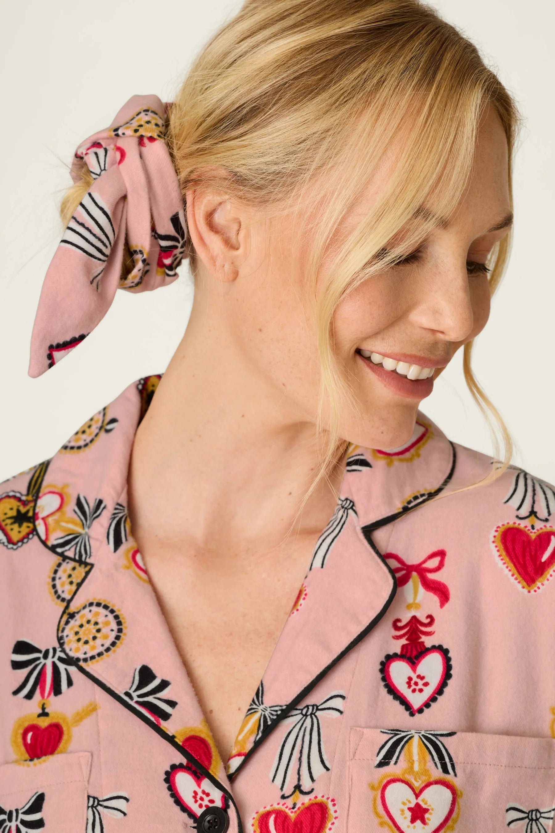 PJ Salvage Flannel PJ Set - Amour Iced Rose