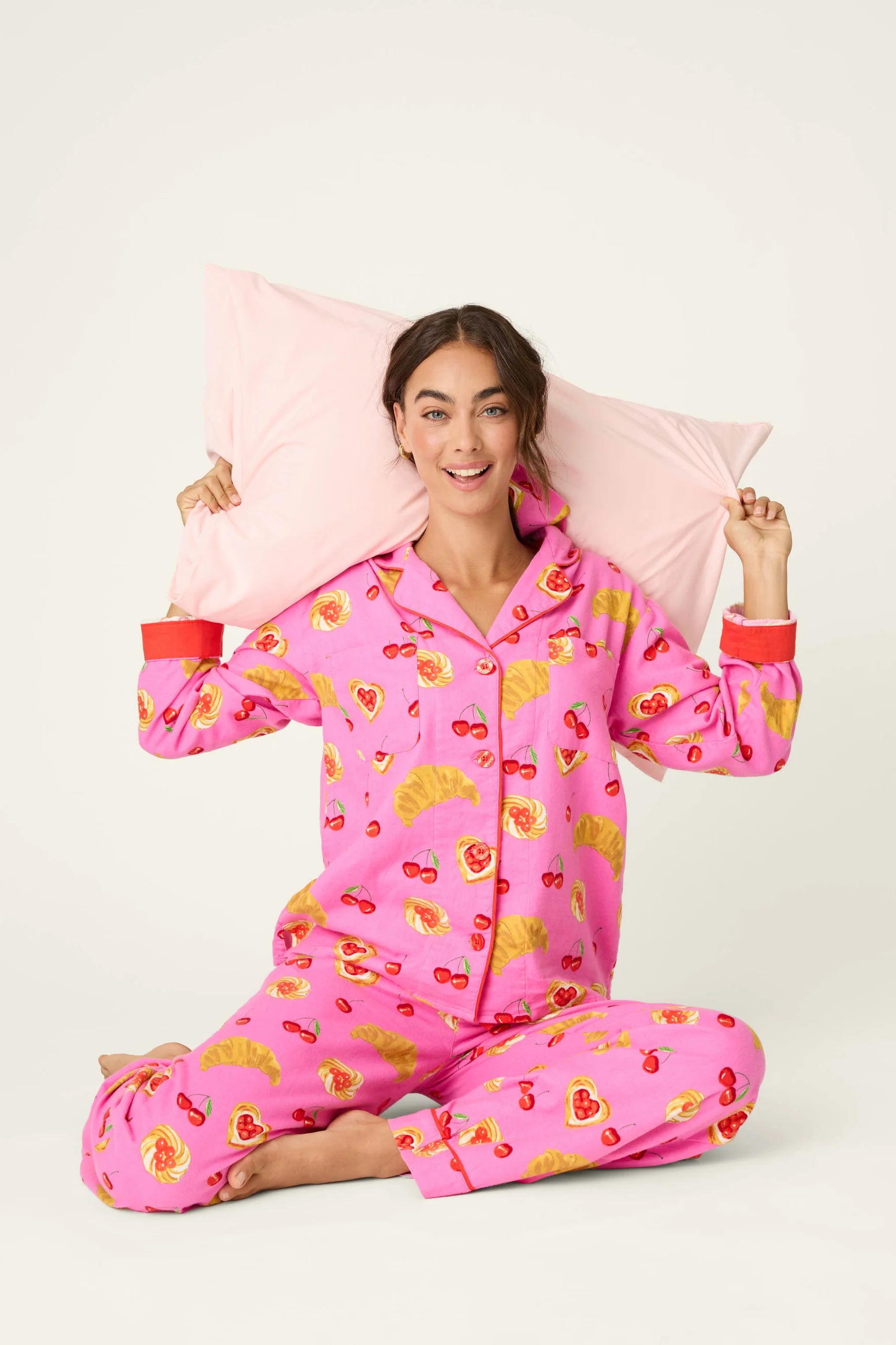 PJ Salvage Flannel PJ Set - Brunch Club Rose