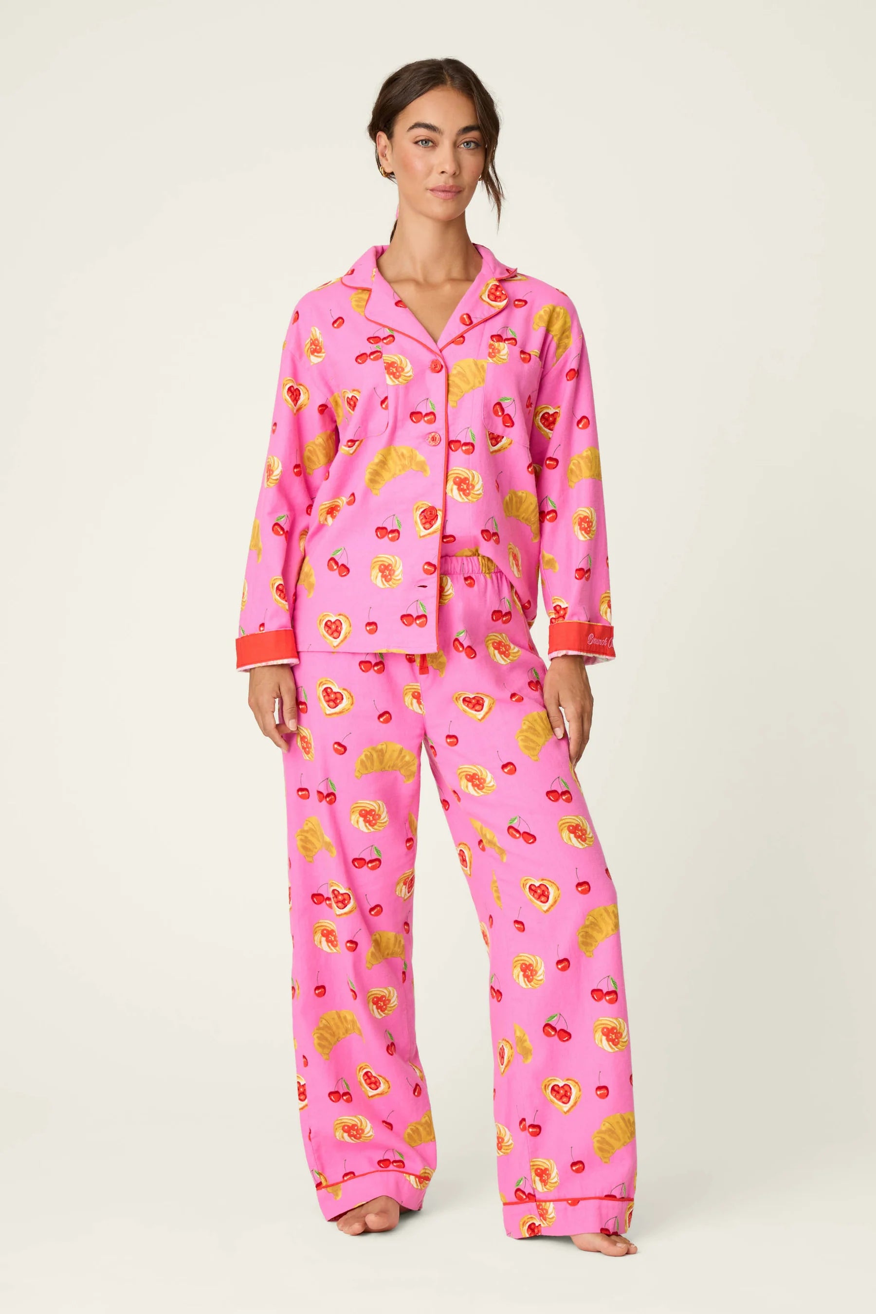 PJ Salvage Flannel PJ Set - Brunch Club Rose