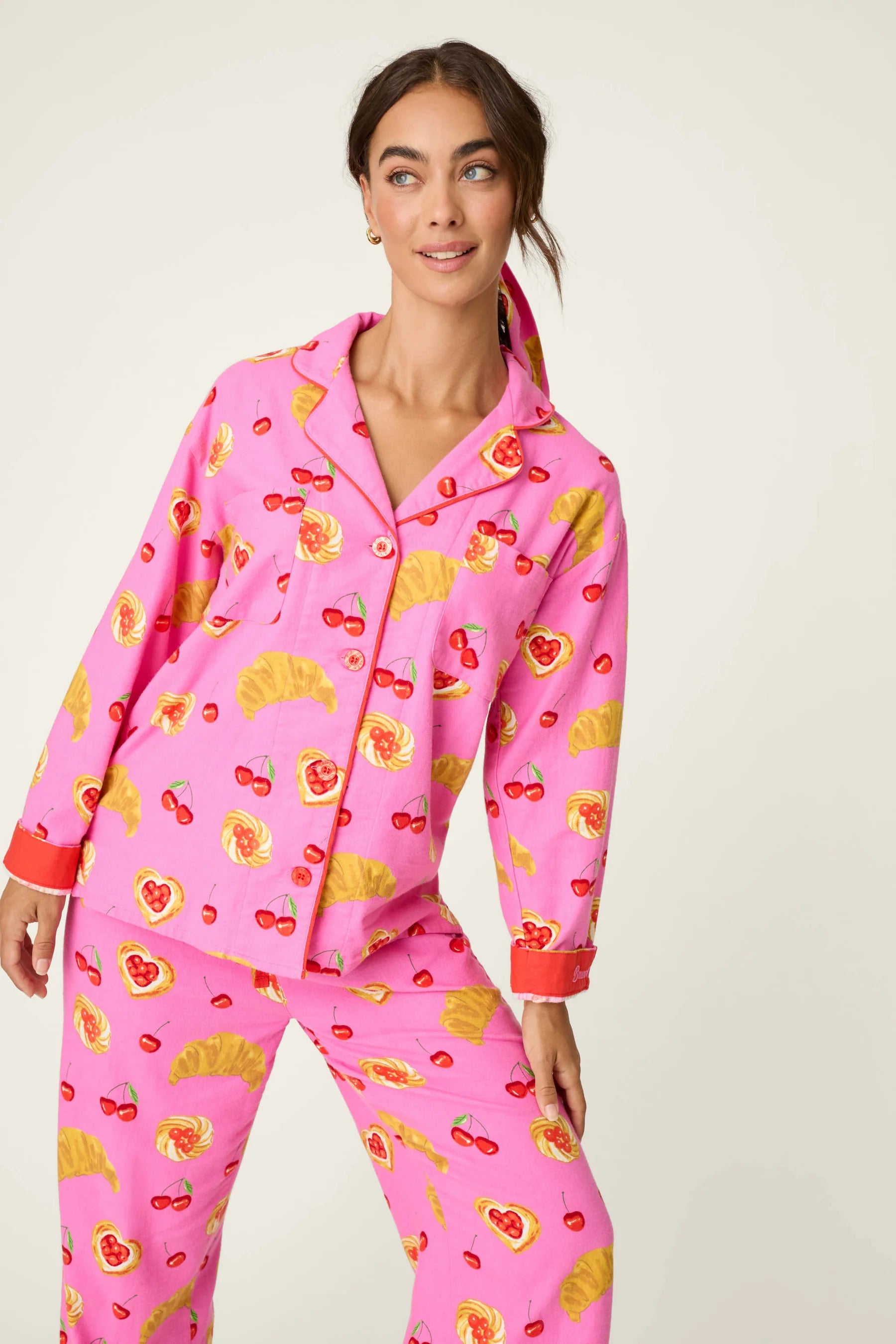 PJ Salvage Flannel PJ Set - Brunch Club Rose
