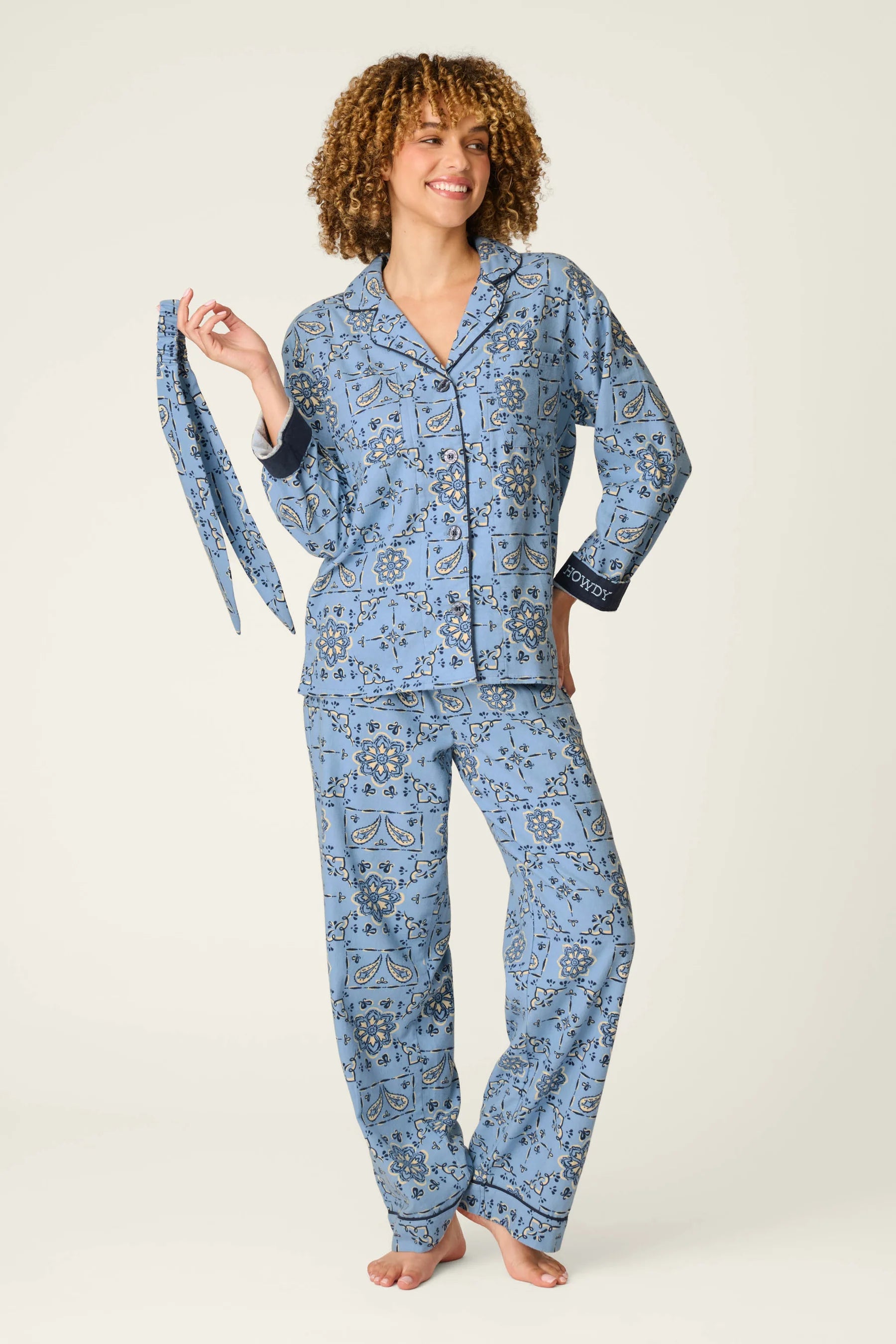 PJ Salvage Flannel PJ Set - Howdy Chambray