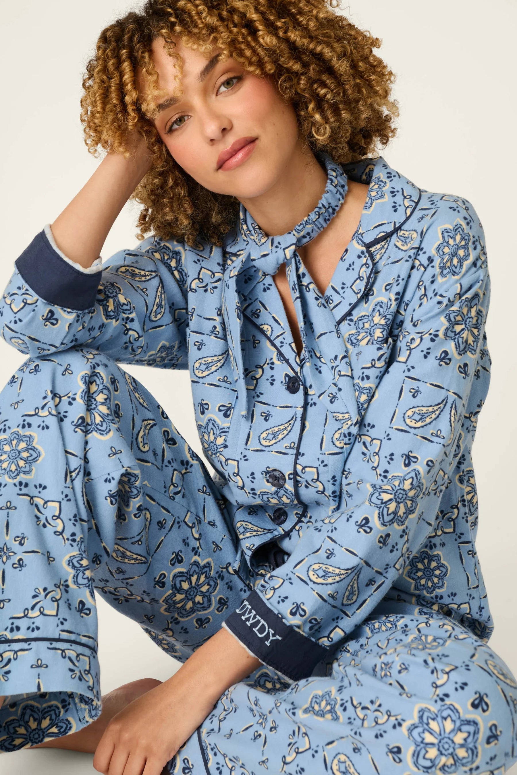 PJ Salvage Flannel PJ Set - Howdy Chambray