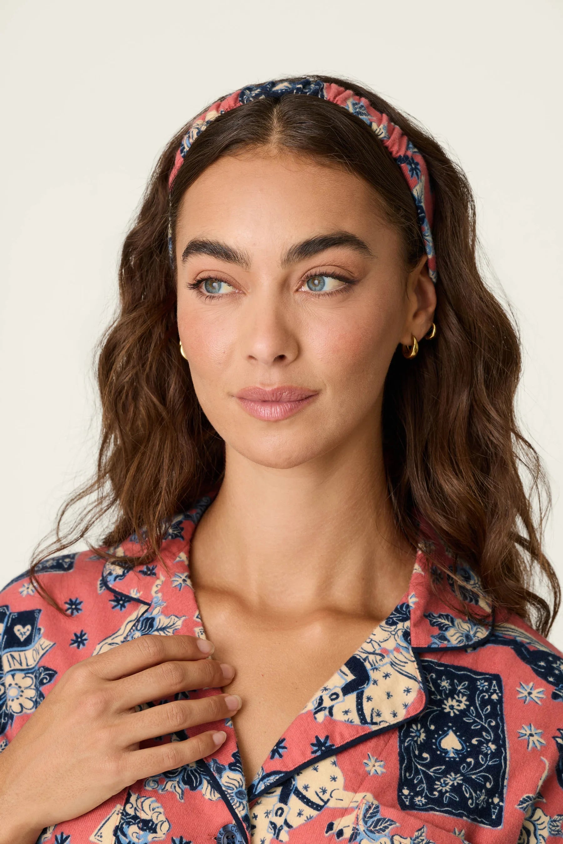 PJ Salvage Flannel PJ Set - Lucky You Dark Rose