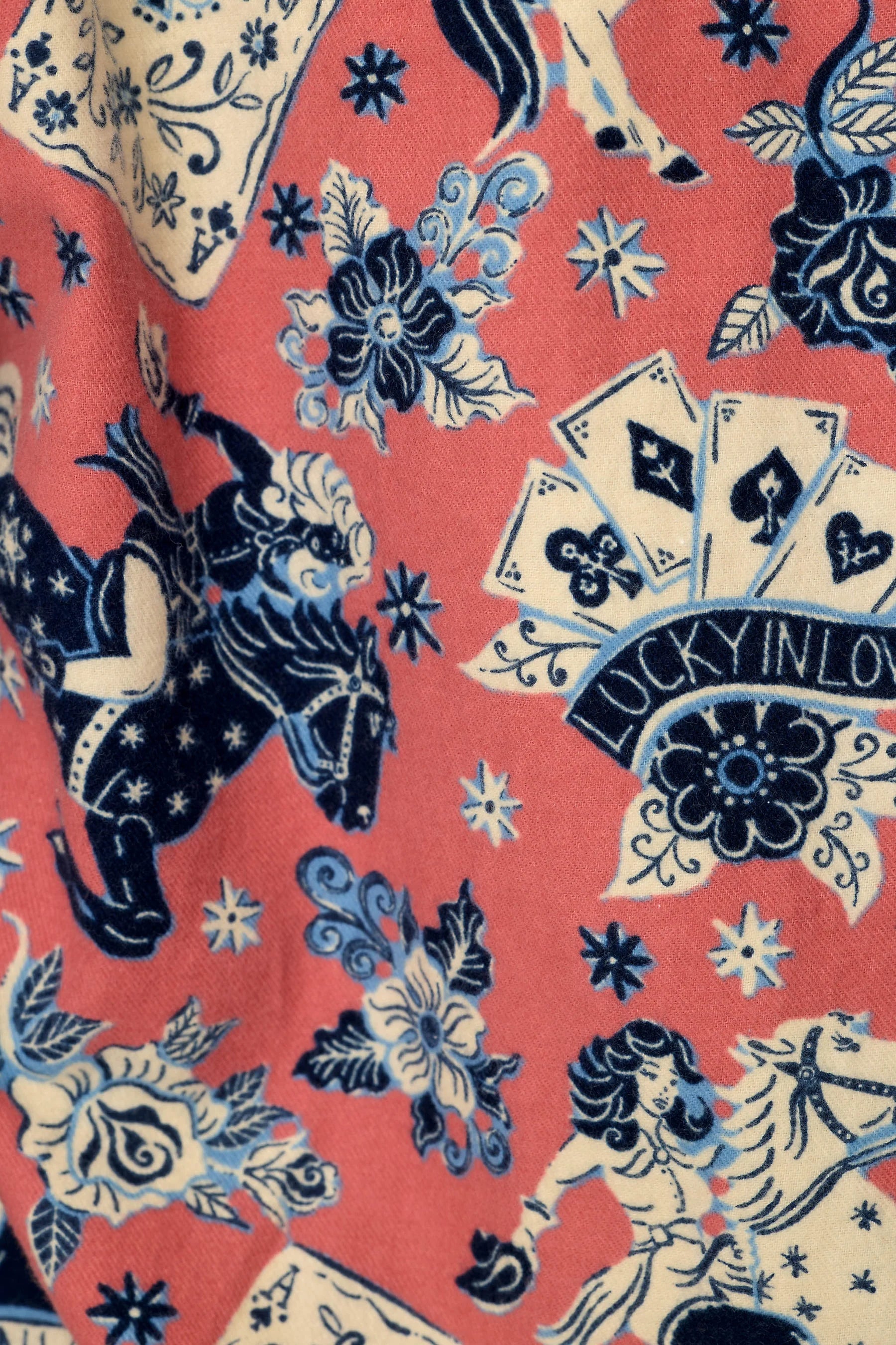 PJ Salvage Flannel PJ Set - Lucky You Dark Rose