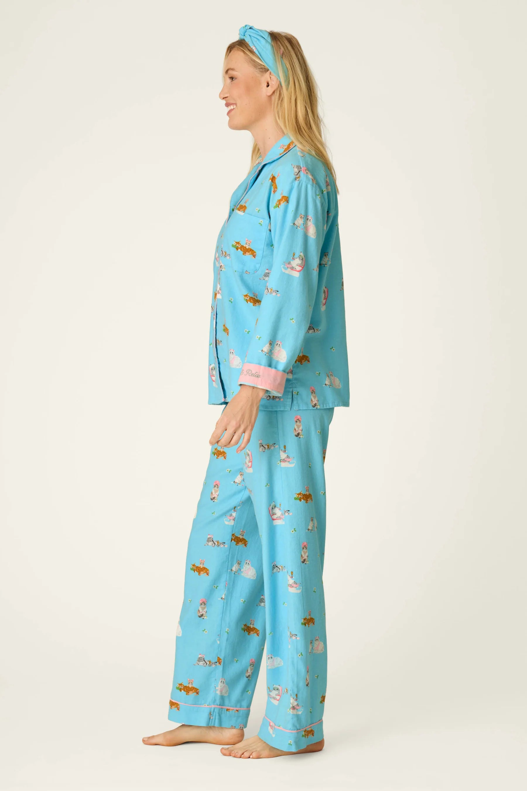 PJ Salvage Flannel PJ Set - Paws & Relax