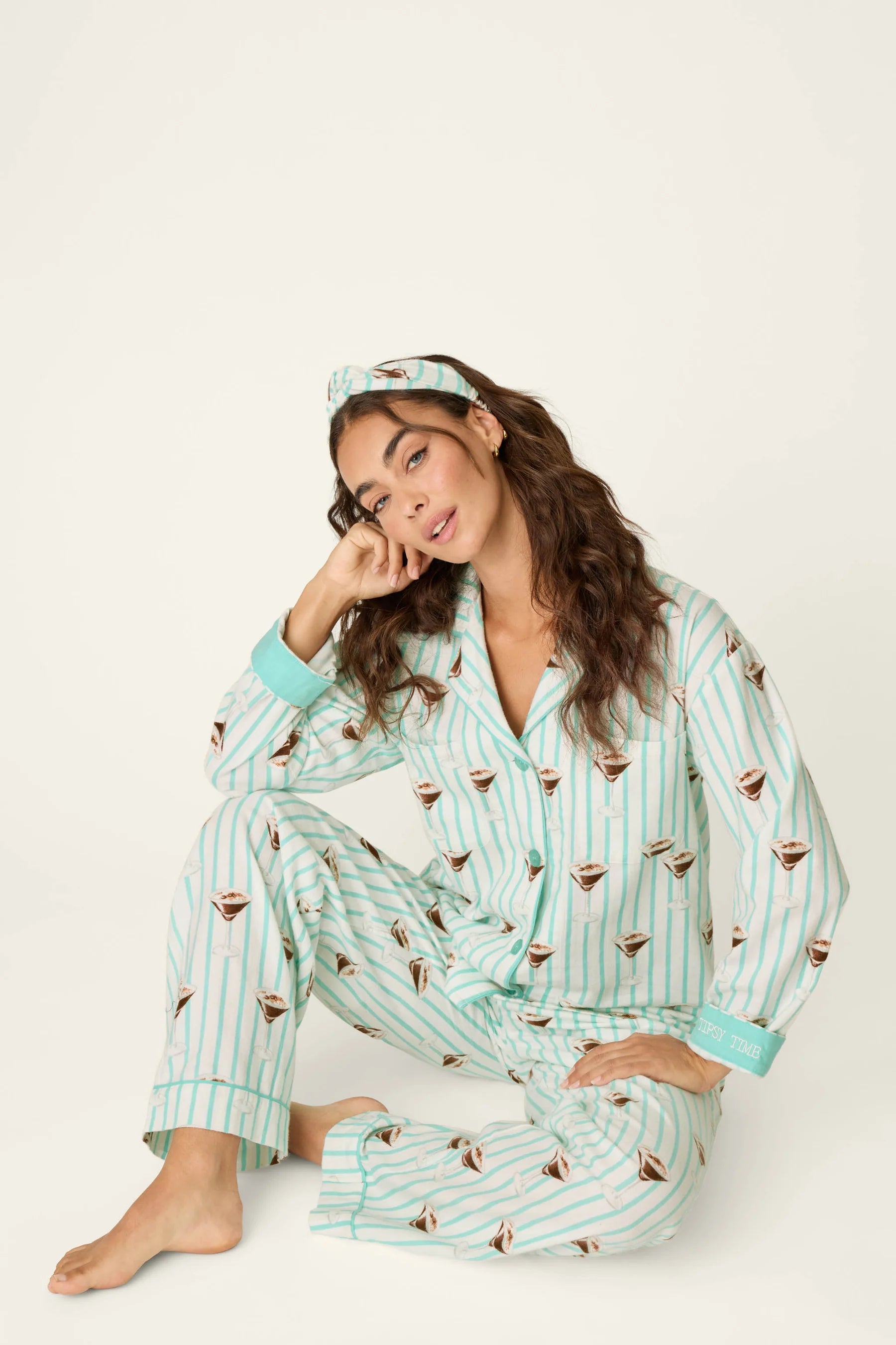 PJ Salvage Flannel PJ Set - Tipsy Time