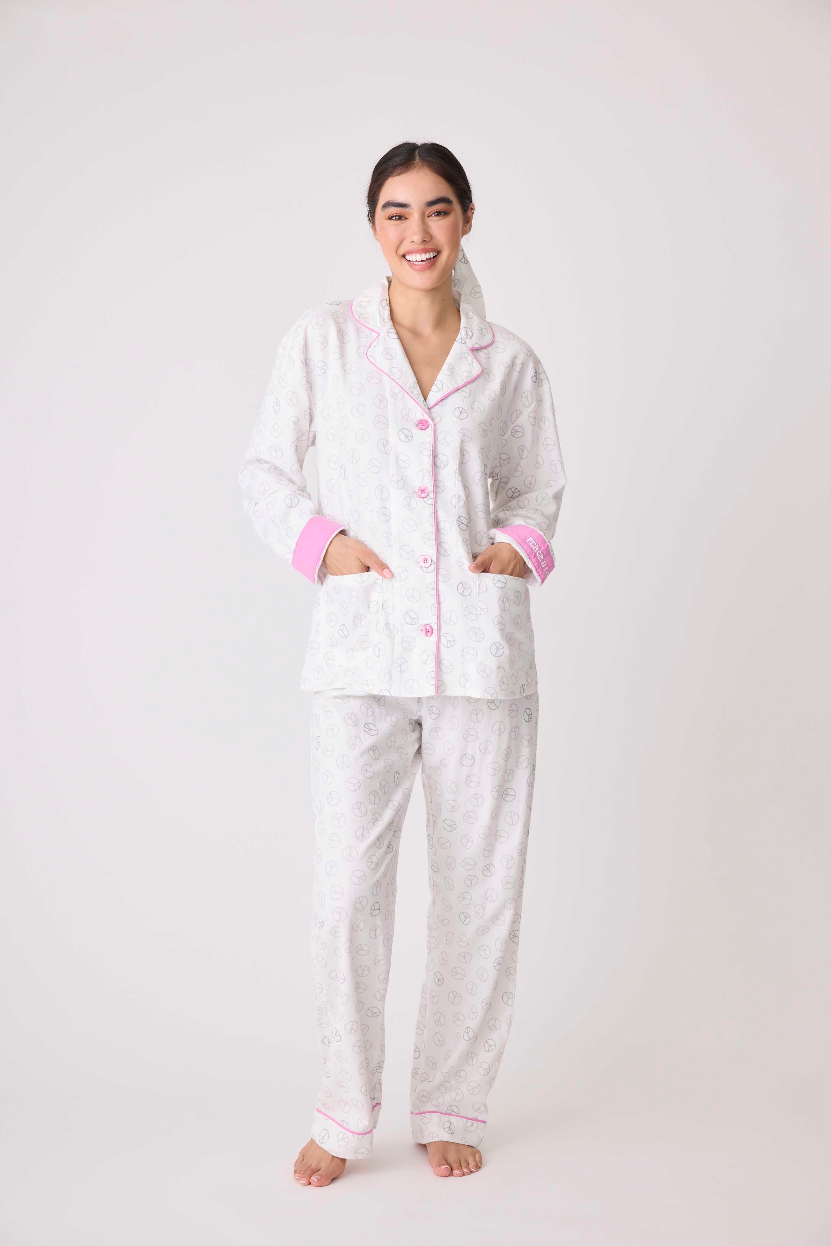 PJ Salvage Flannels - Ivory Sleepwear - Pajamas by PJ Salvage | Grace the Boutique