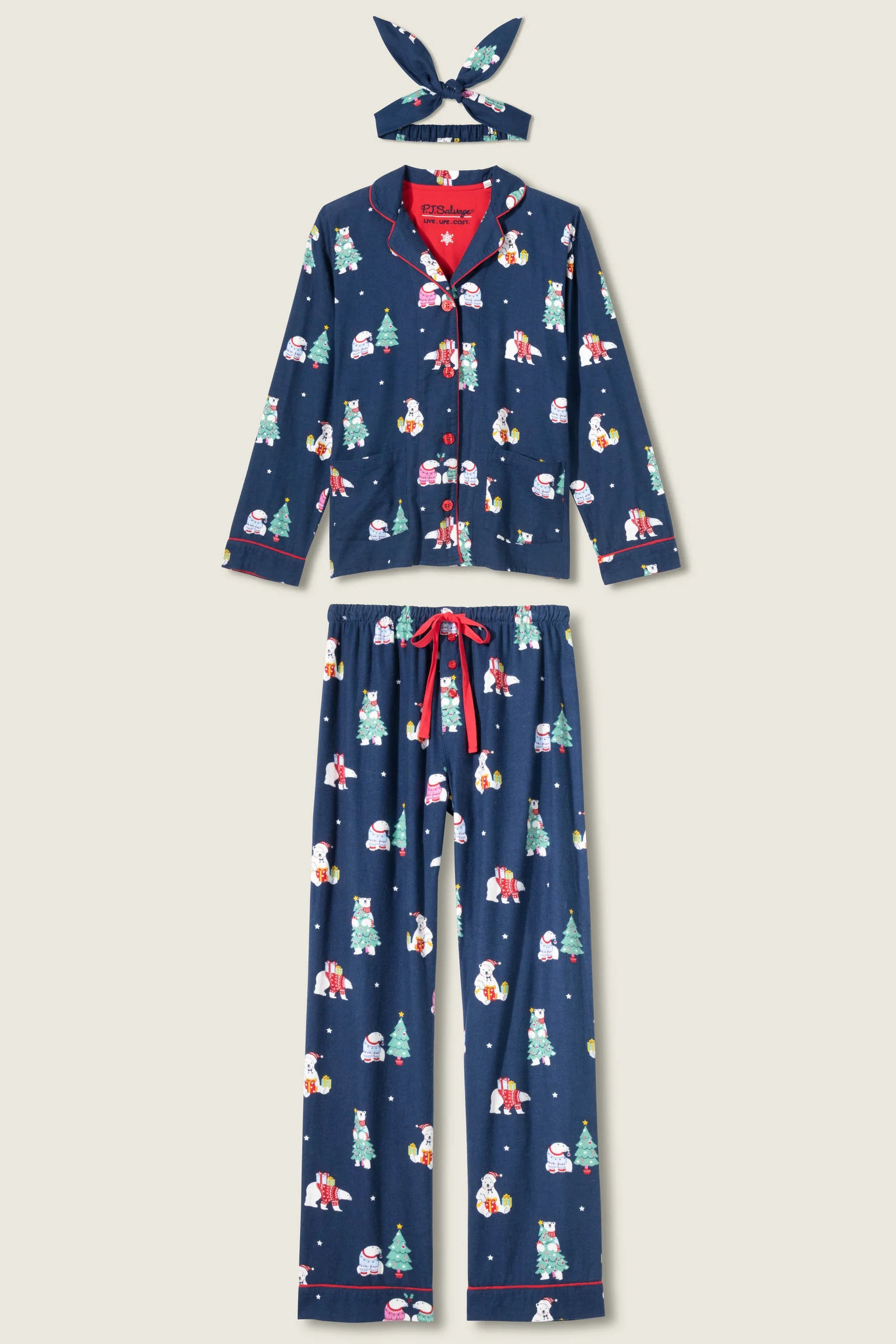 PJ Salvage Flannels PJ Set - Bearly Awake