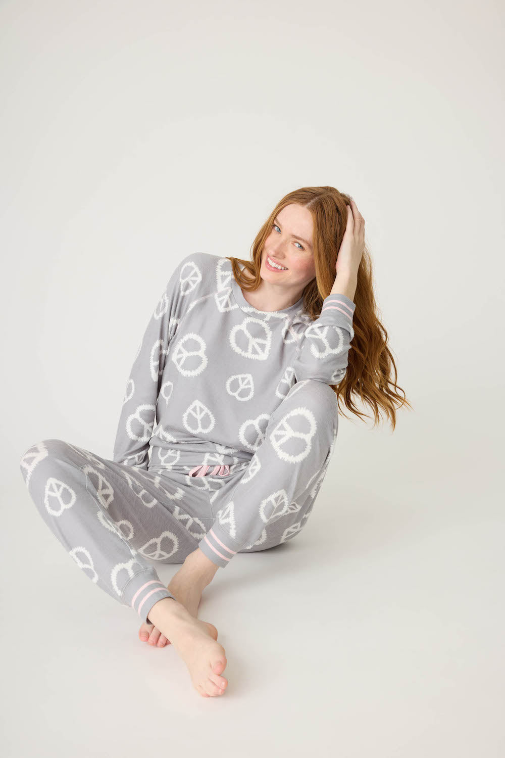 PJ Salvage Full of Love Cuffed PJ Set - Grey Sleepwear - Pajamas by PJ Salvage | Grace the Boutique