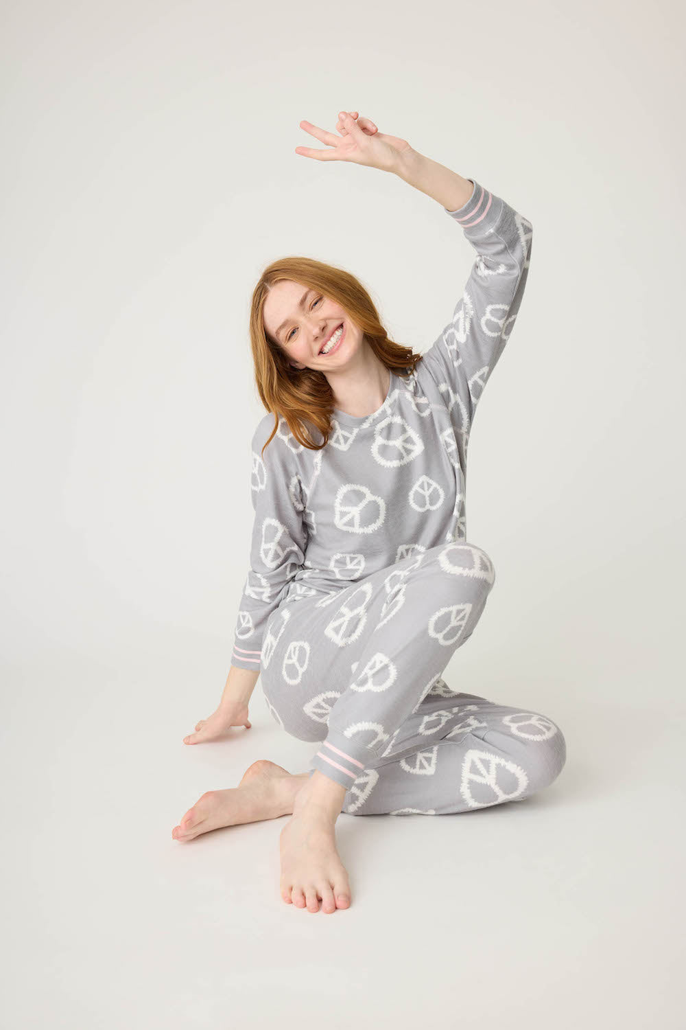 PJ Salvage Full of Love Cuffed PJ Set - Grey Sleepwear - Pajamas by PJ Salvage | Grace the Boutique